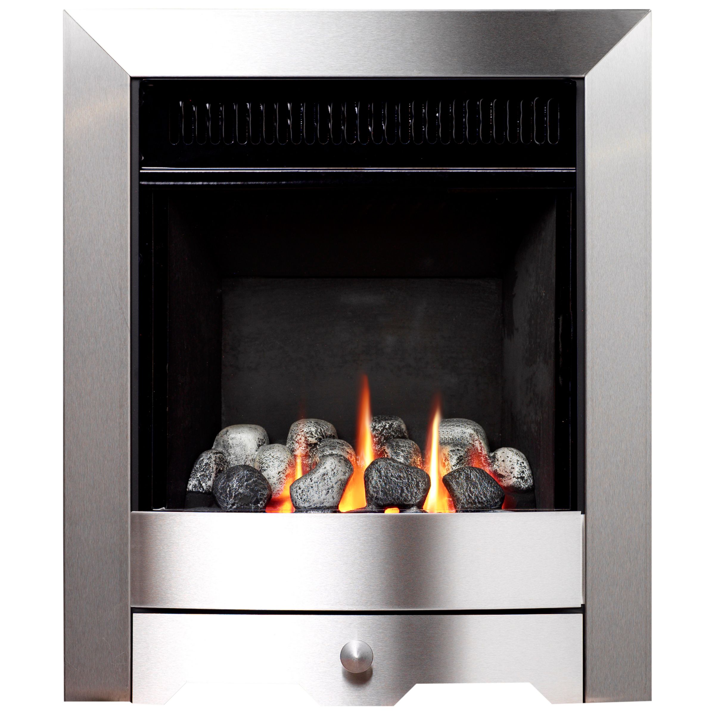 Burley Flueless Gas Fire, Environ 4247, Brushed Steel at John Lewis