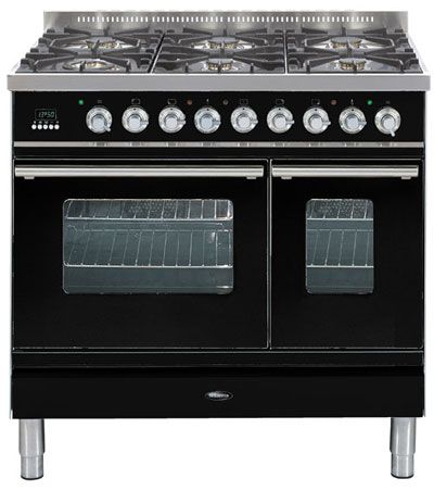 Britannia Range Cooker, Stainless Steel/Black, SI-9T6-SLX-K at John Lewis