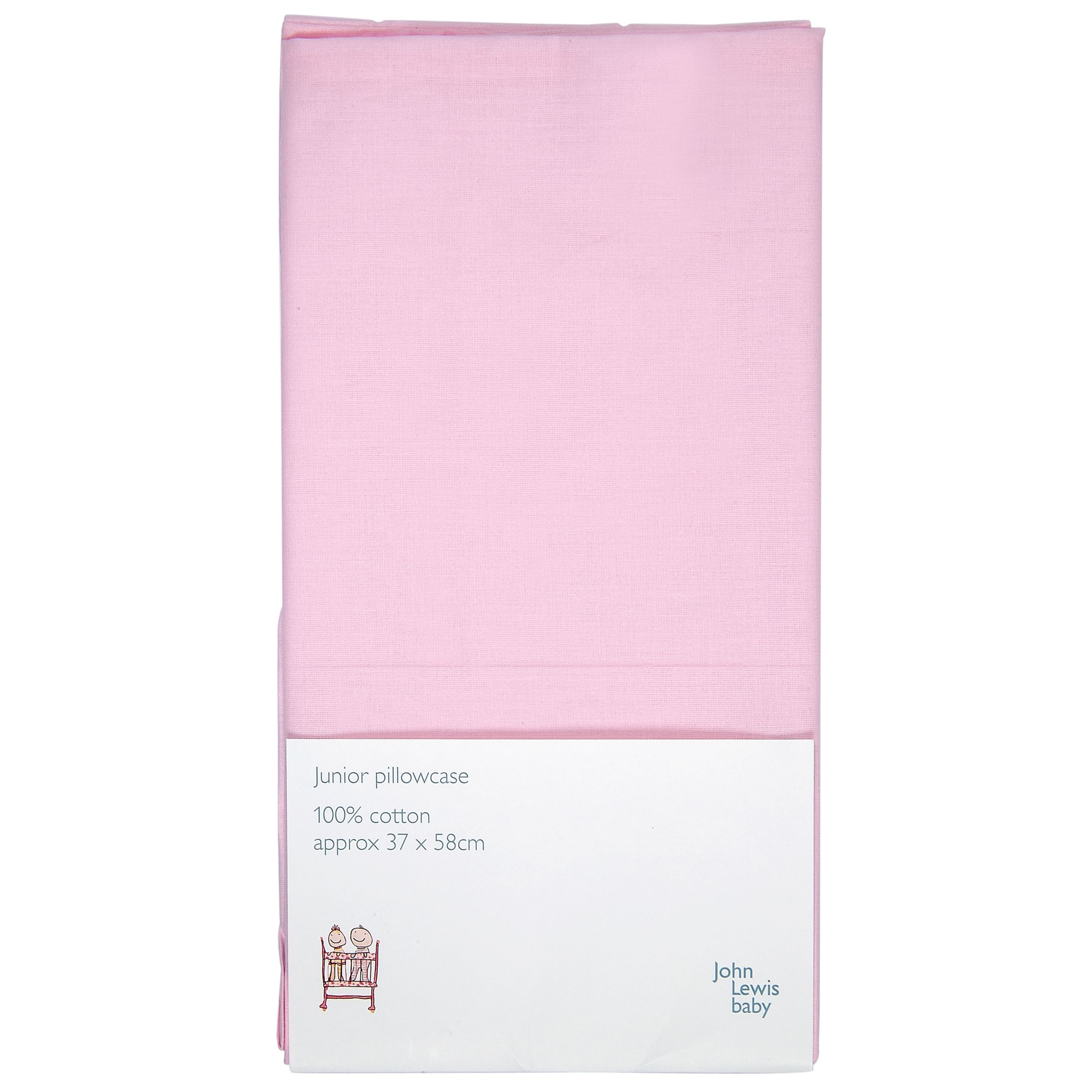 John Lewis Baby Cot / Cotbed Pillowcase, Pink