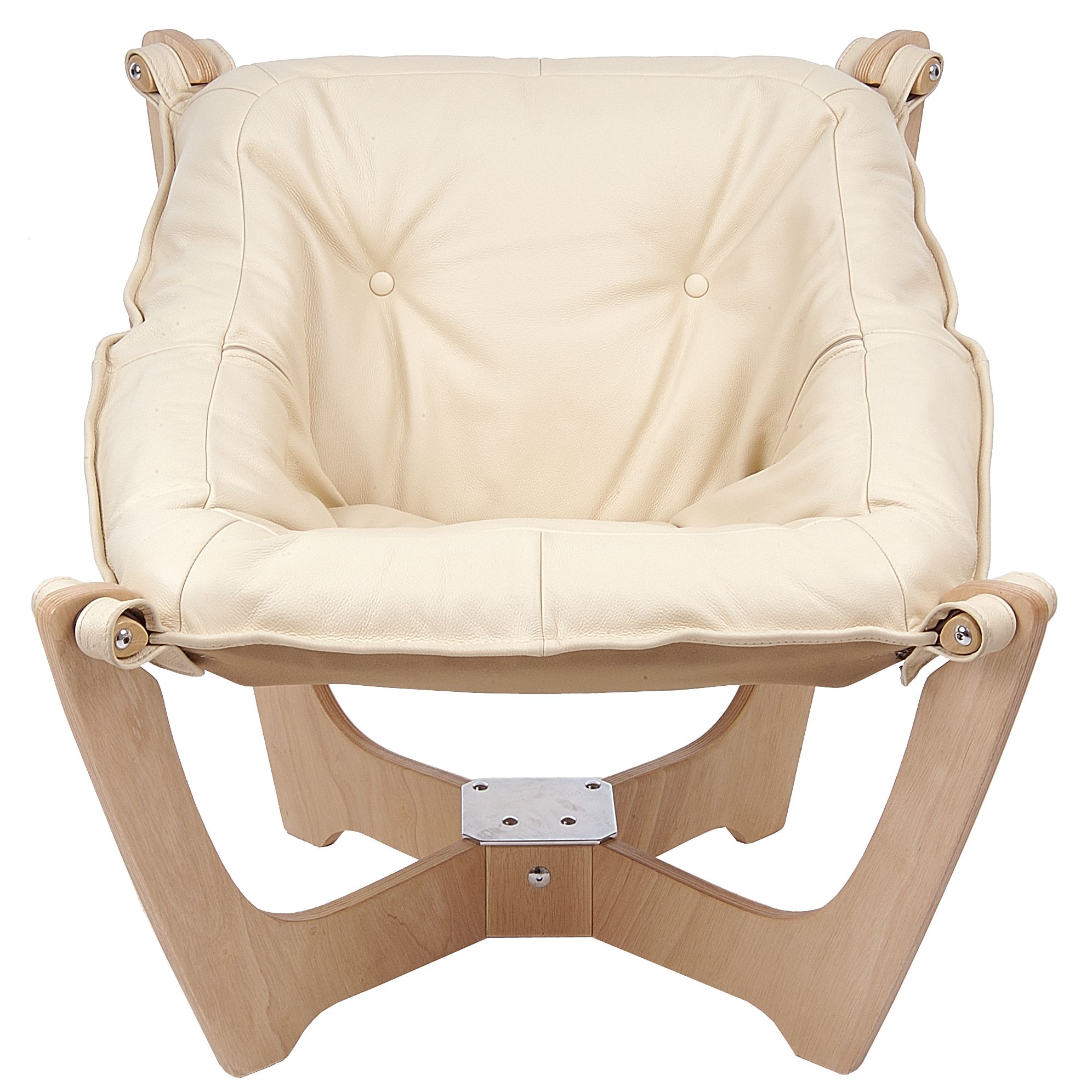 John Lewis Zest Leather Chair, Off White at John Lewis Department Store