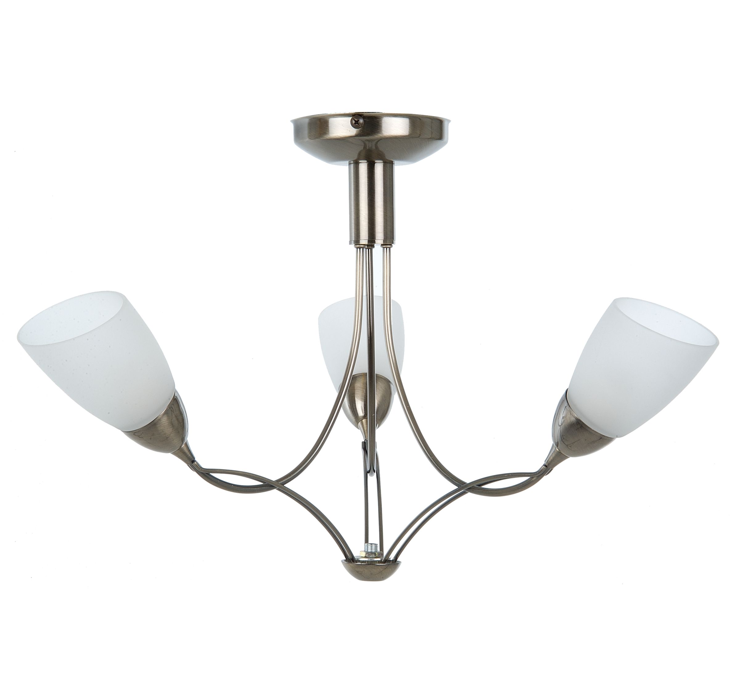 John Lewis Maria Ceiling Light, 3 Arm, Antiqued