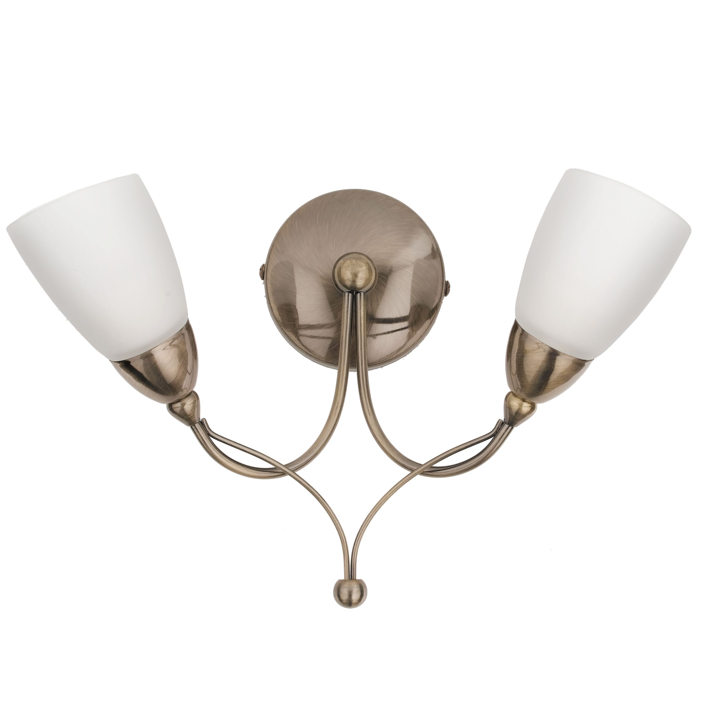 John Lewis Maria Wall Light, 2 Arm, Antiqued Brass