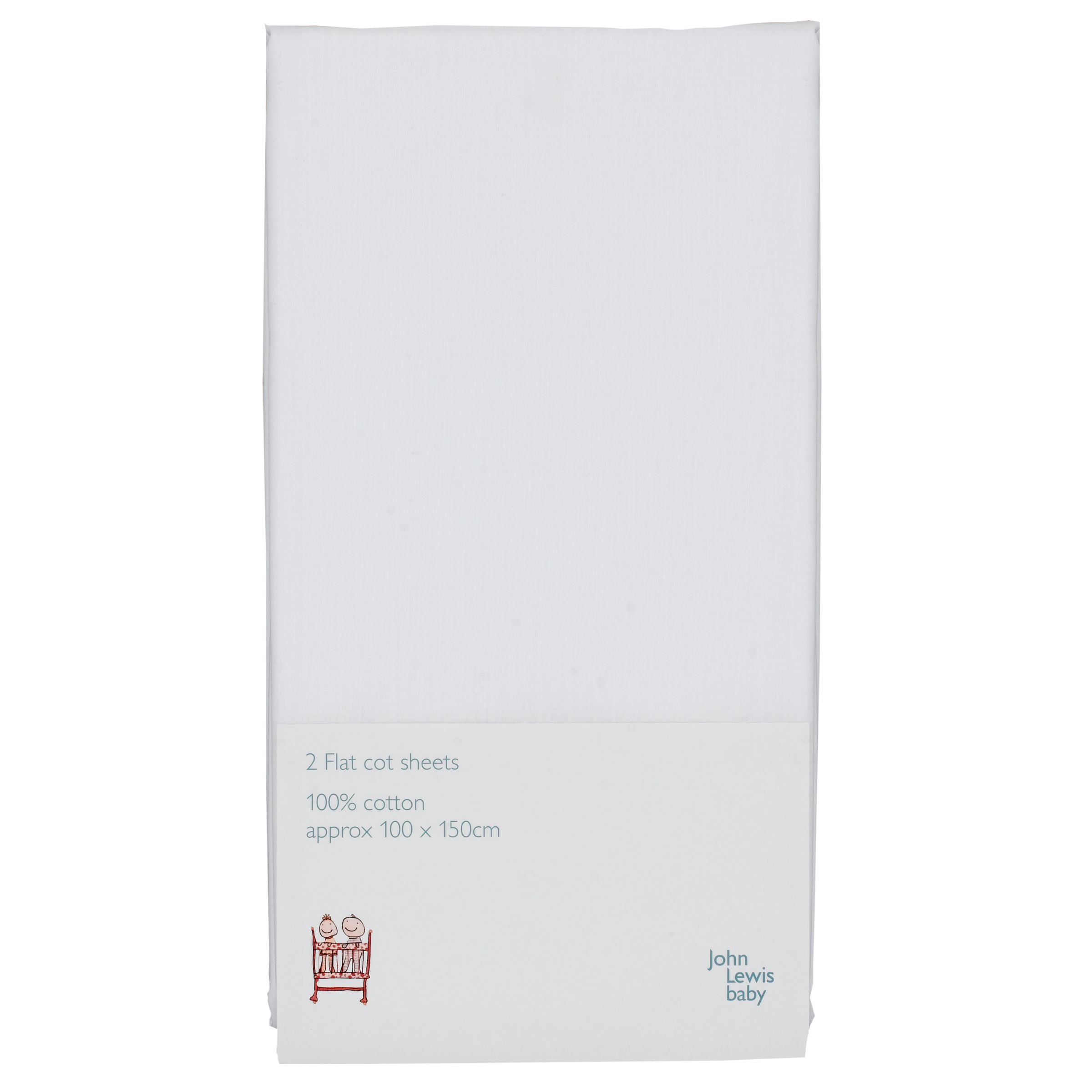 Flat Cot Sheet, Pack of 2, White