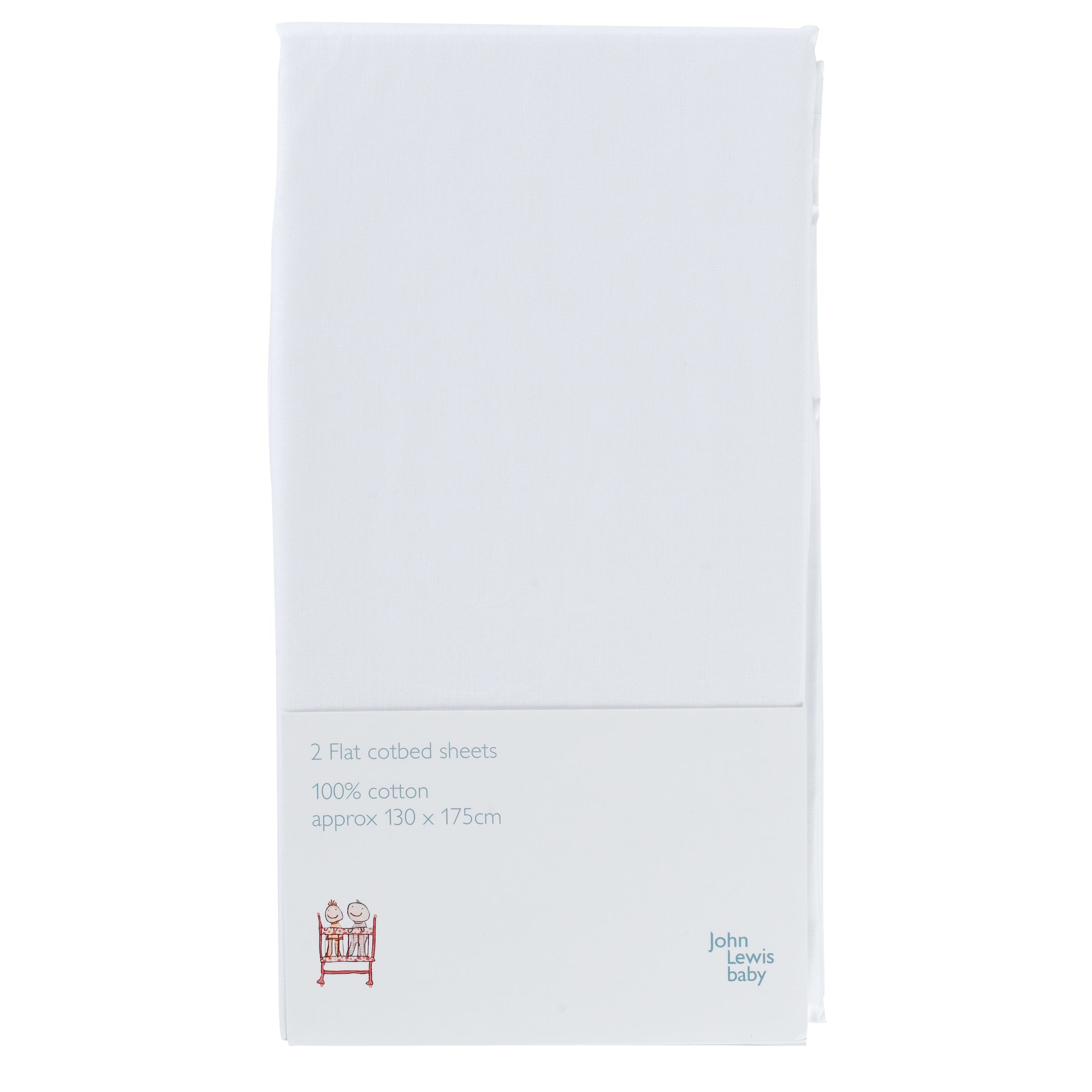 Flat Cotbed Sheet, Pack of 2,