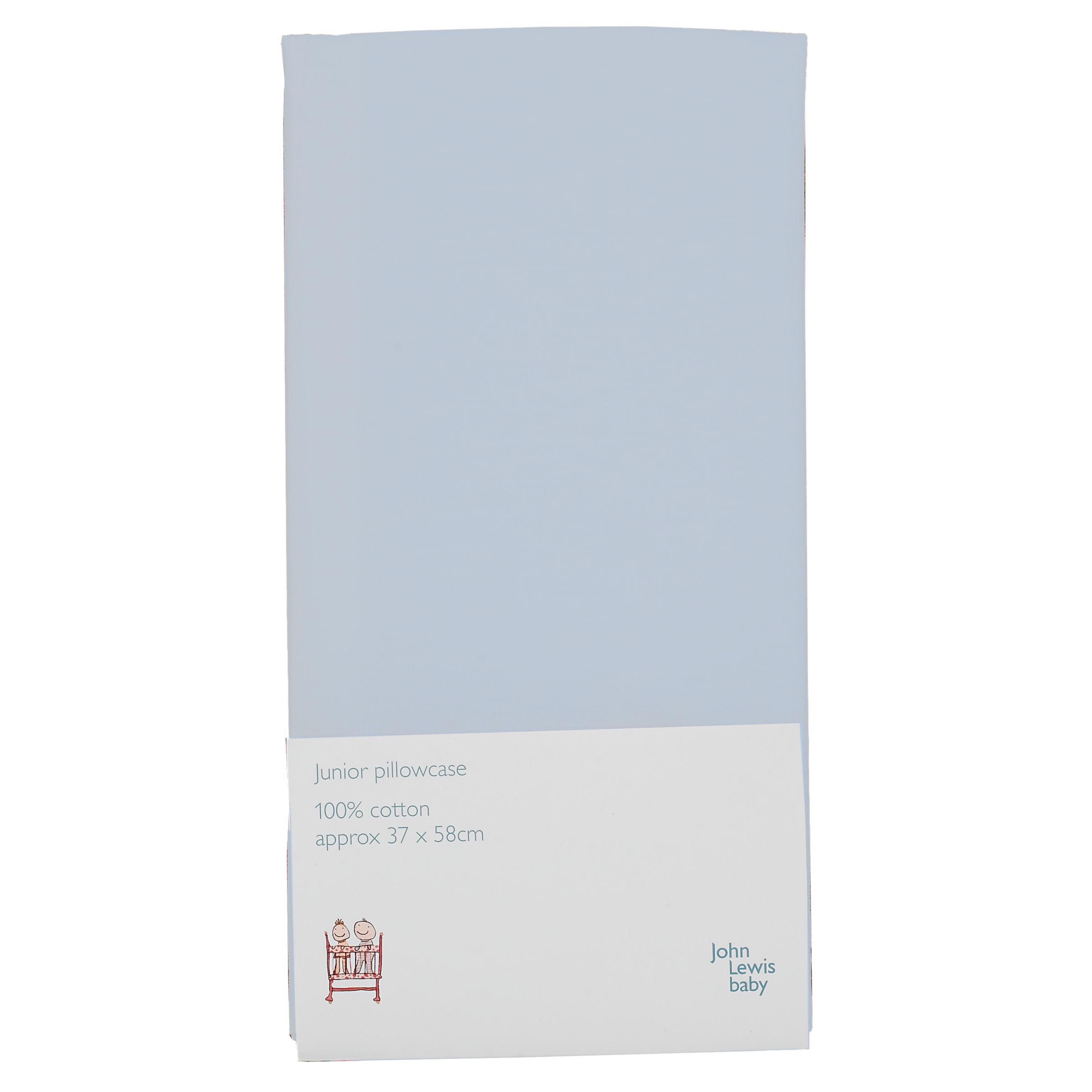 John Lewis Baby Cot / Cotbed Pillowcase, Sky