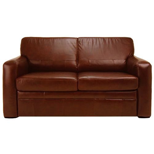 scoop Leather Sofa Bed, Chestnut