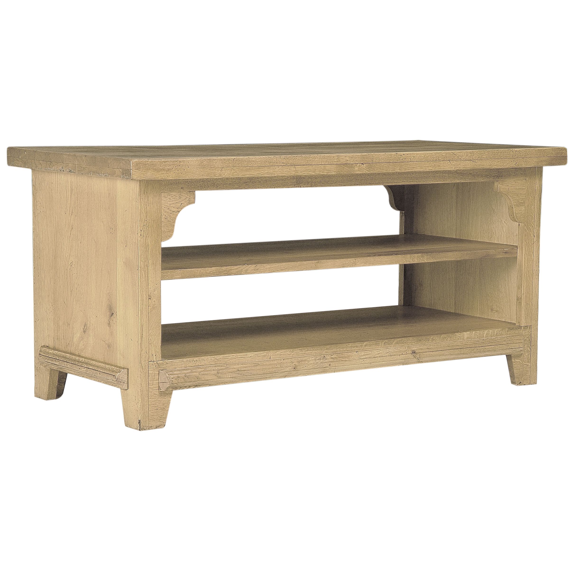 Made exclusively for John Lewis in France from solid French oak, this rustically styled collection has a distressed and washed look to create an impression of age and use. Inspired by 18th and 19th century French antiques, its hinges and keyholes are made from solid steel which is rusted and then hand-polished to give it the appearance of old rifles. The timber is selected for its natural characteristics and given time to dry and age, so no two pieces will be exactly alike in colour or grain.Traditional production methods allow for movement in the panels as the wood slightly expands and contracts with changes in temperature and humidity.The Vanille finish is achieved by using a white stain, a cellulose lacquer and finally transparent wax, applied by hand, to give a fresh country look.To maintain its natural lustre and counteract the drying effect of central heating, simply apply a natural beeswax a couple of times a year. Avoid the use of silicone spray polish and wipe up spillage with a damp cloth. Delivered fully assembled. Exclusive to John Lewis.