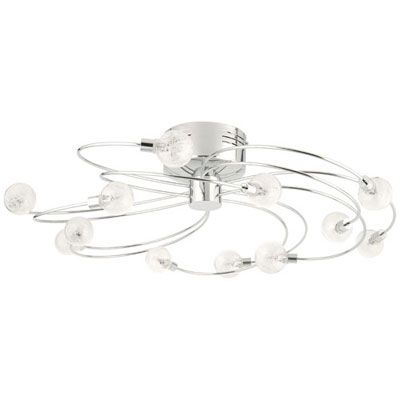 John Lewis Frost Ceiling Light, 12 Arm