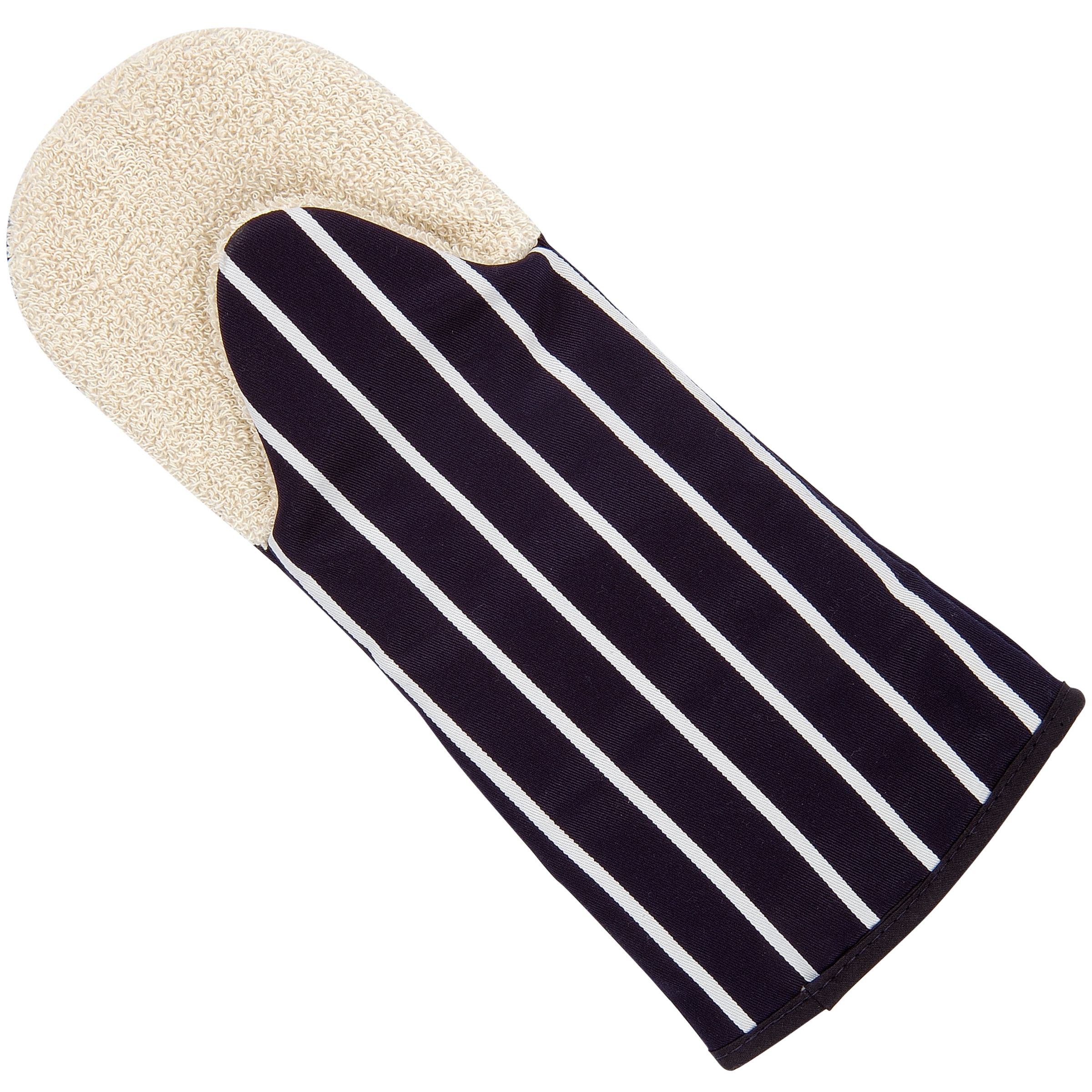 Butchers Stripe Oven Mitt, Navy