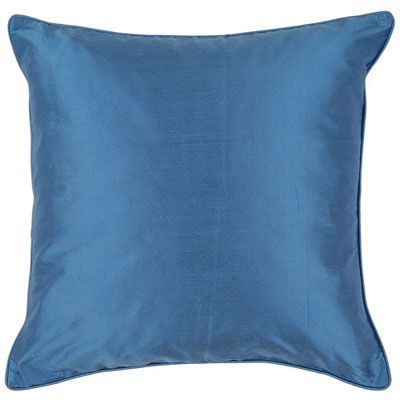 John Lewis Silk Cushion, Blue, One size
