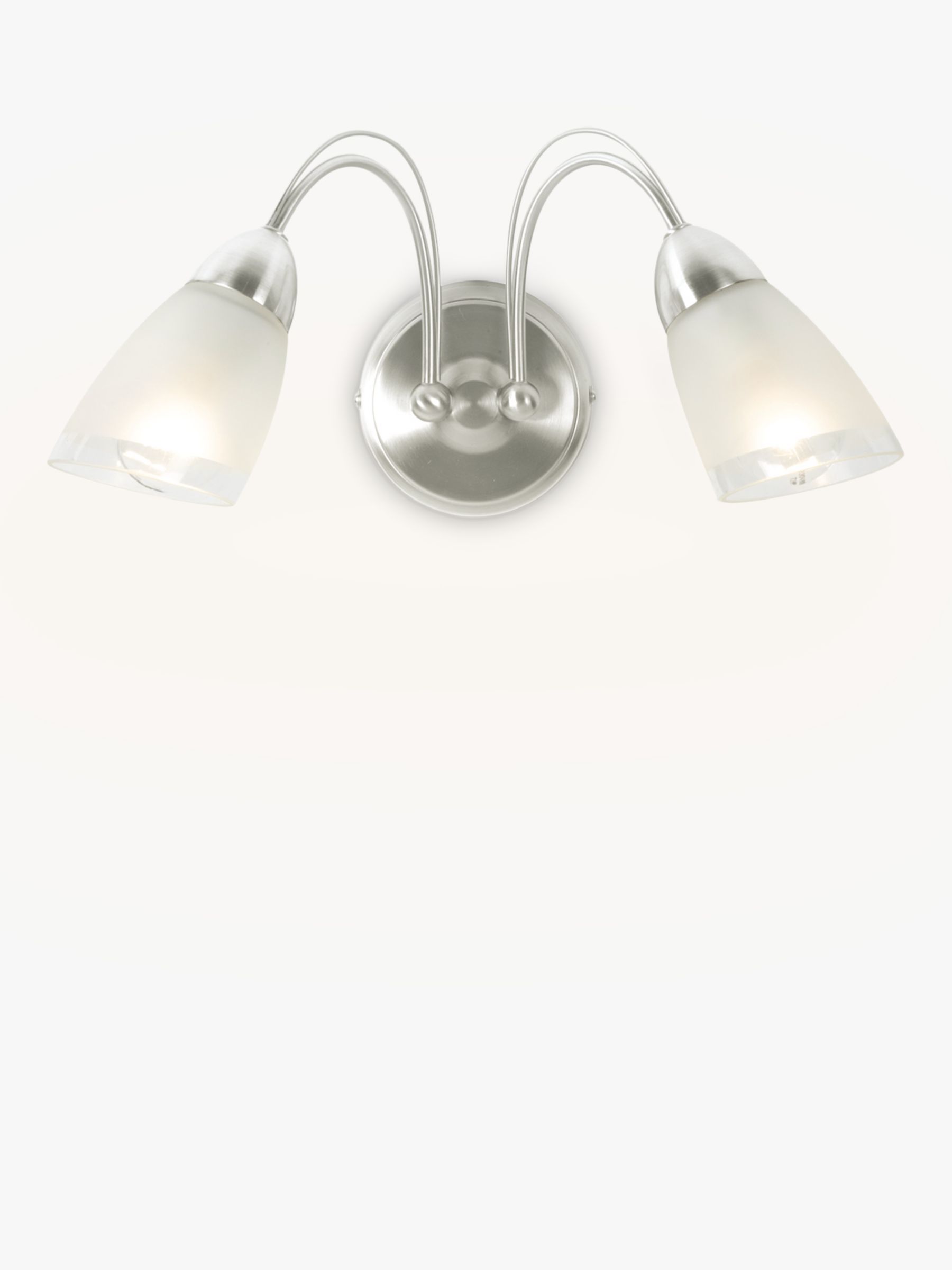 John Lewis Mizar Wall Light, 2 Arm, Chrome