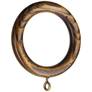 Curtain Rings, Ash Walnut, Pack of 6, 35mm