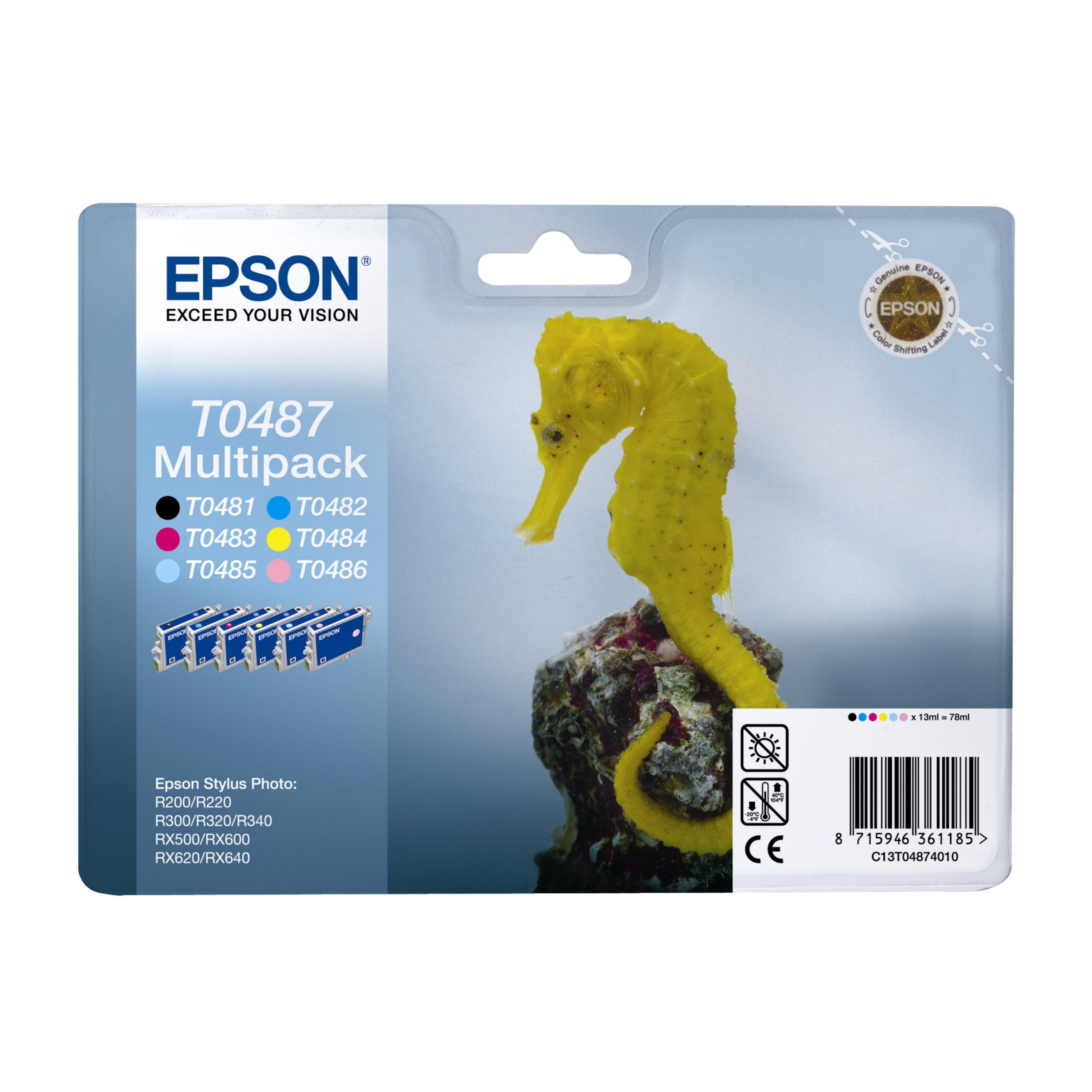 Click here for more information and to purchase - Epson Photo Inkjet Cartridge Multi Pack, T048140BA
