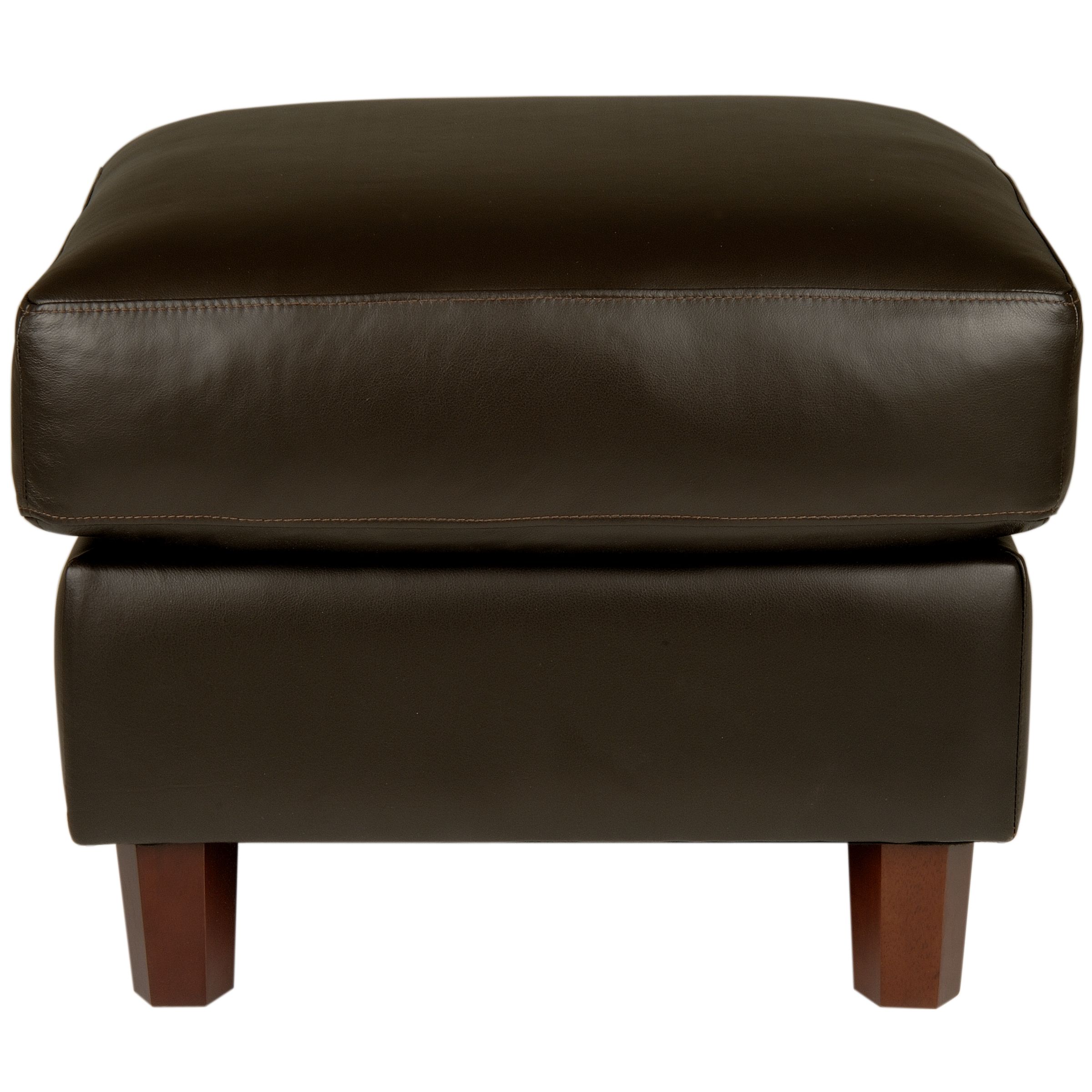 John Lewis Ophelia Leather Footstool, Coffee