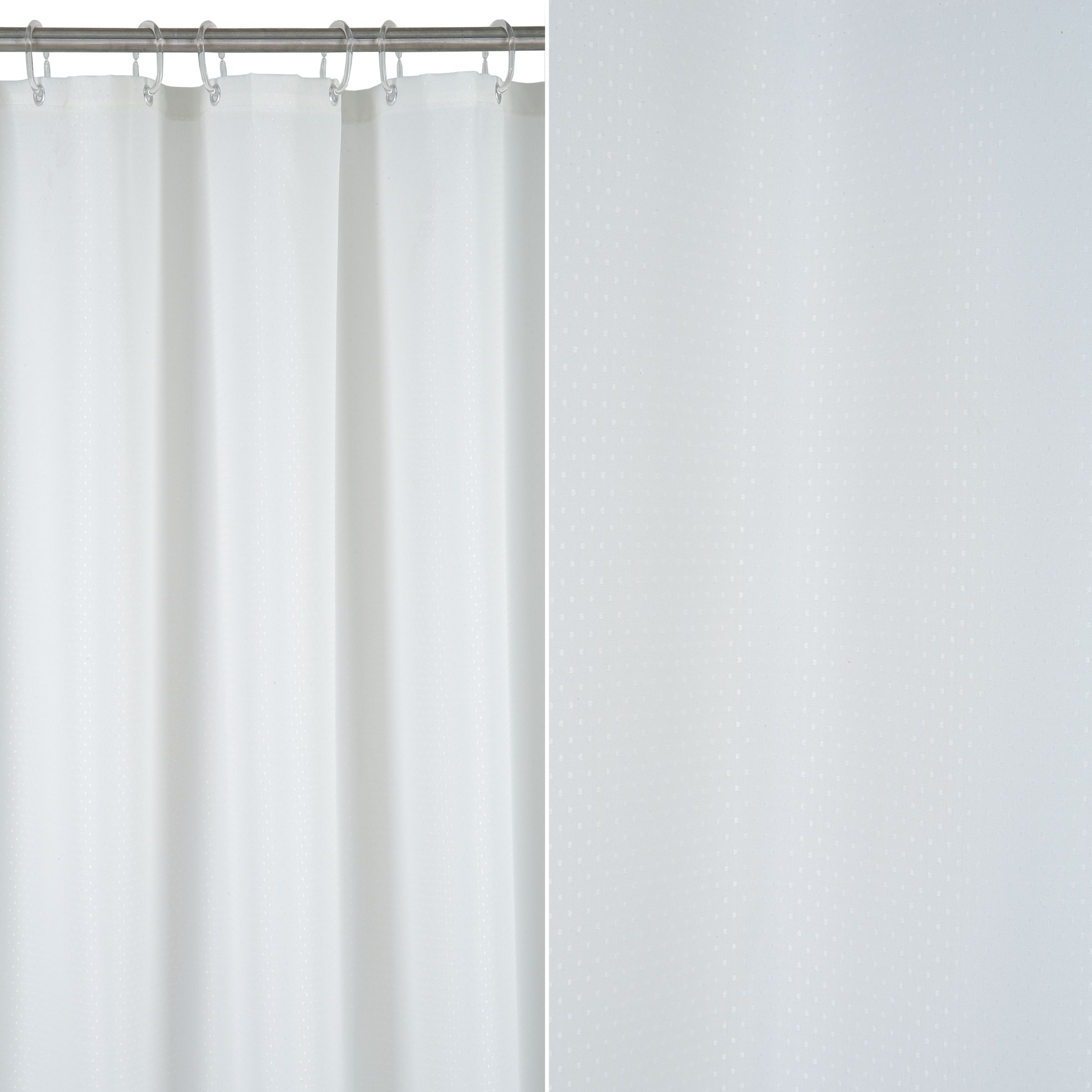 John Lewis Jacquard Shower Curtain Chalk