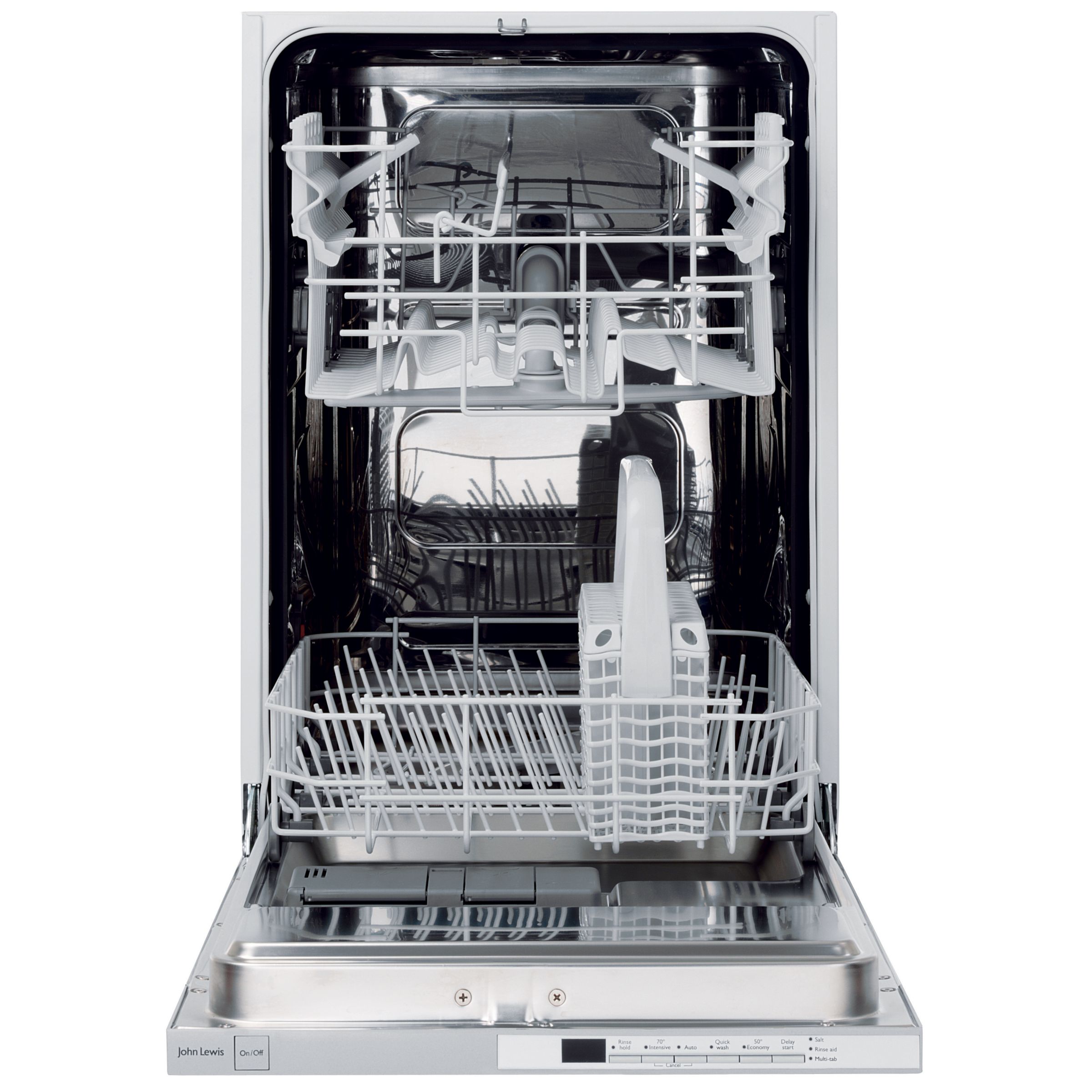 John Lewis JLBIDW901 Integrated Slimline Dishwasher, White at John Lewis