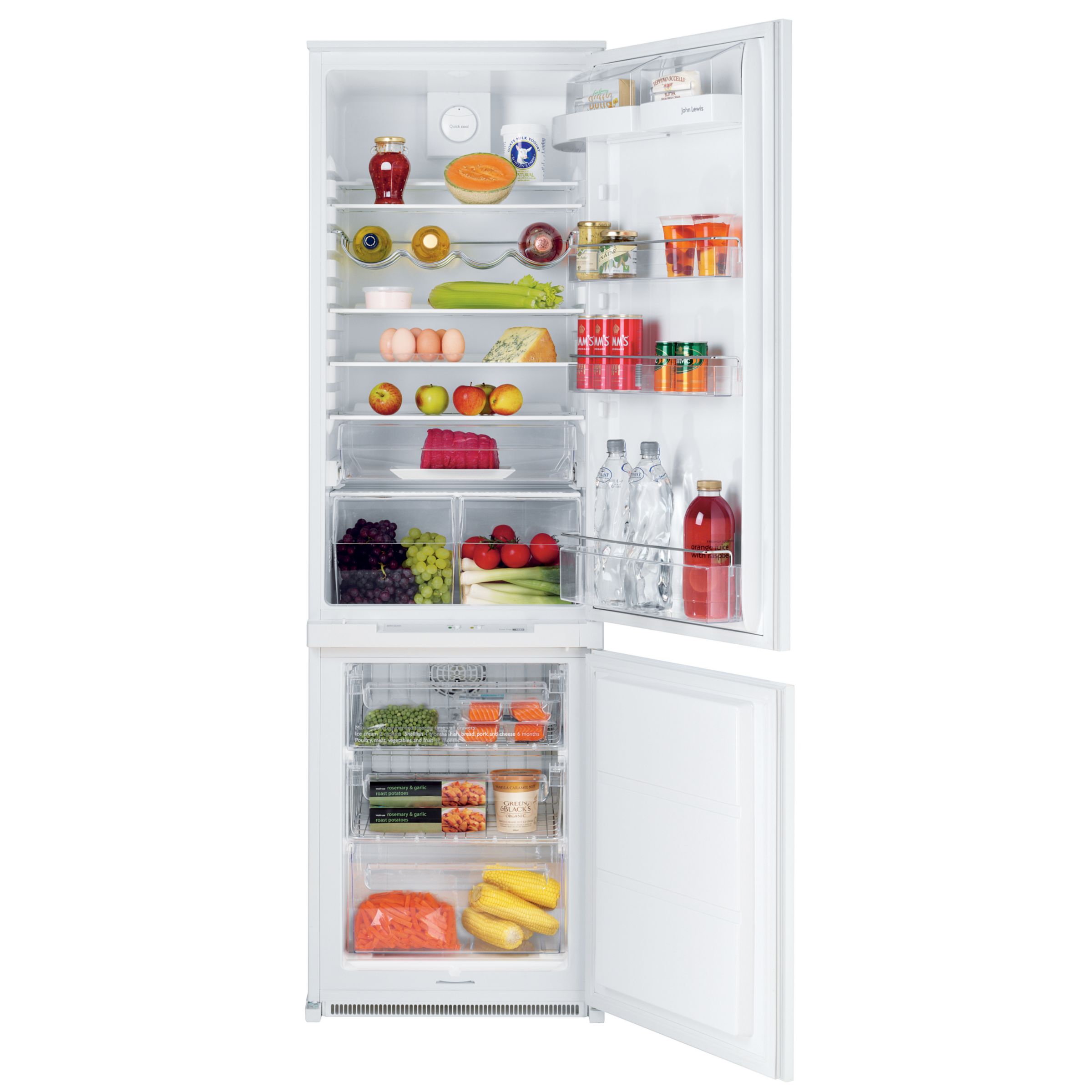 John Lewis JLBIFF1802 Integrated Fridge Freezer, White at John Lewis