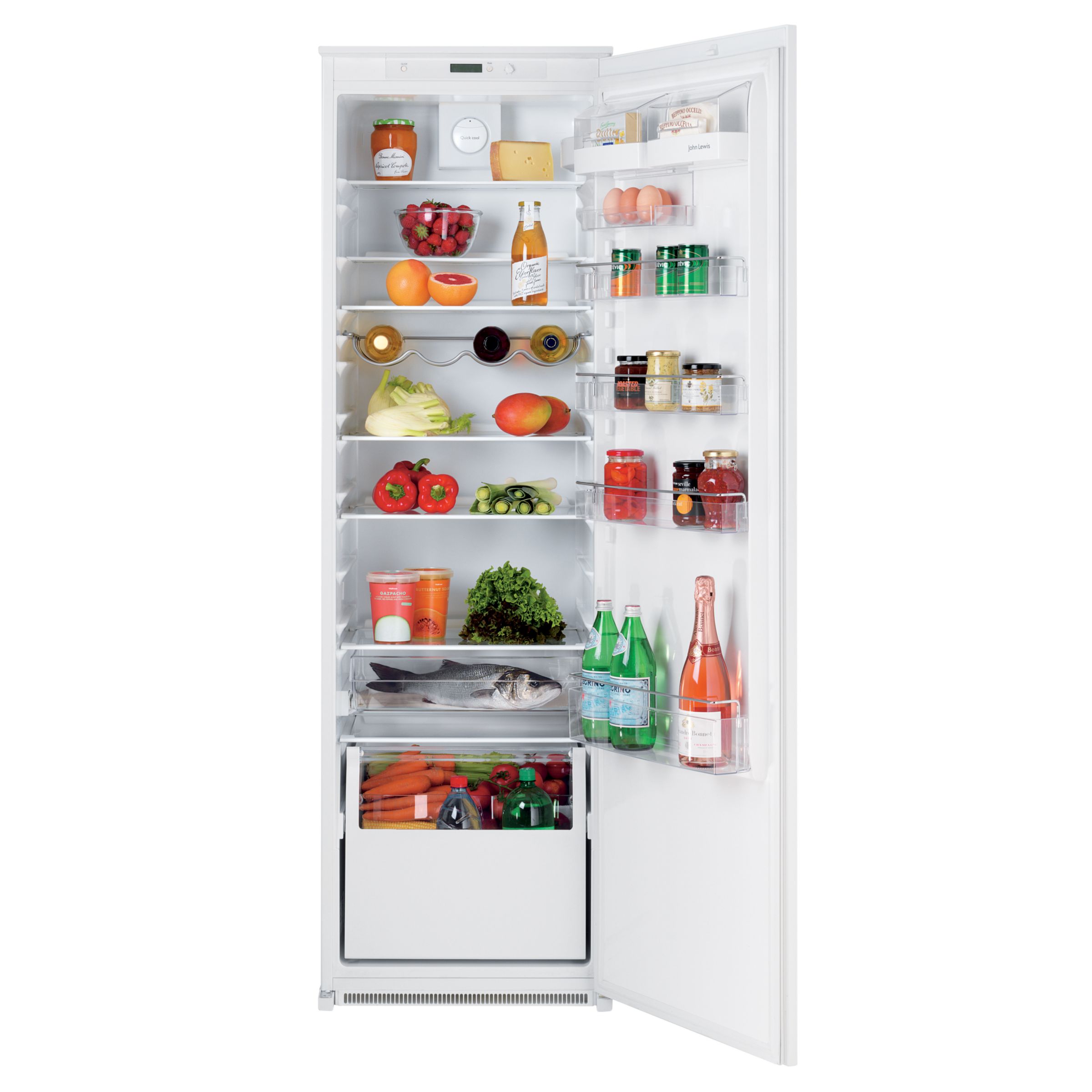 John Lewis JLBILIC02 Tall Integrated Larder Fridge, White at John Lewis