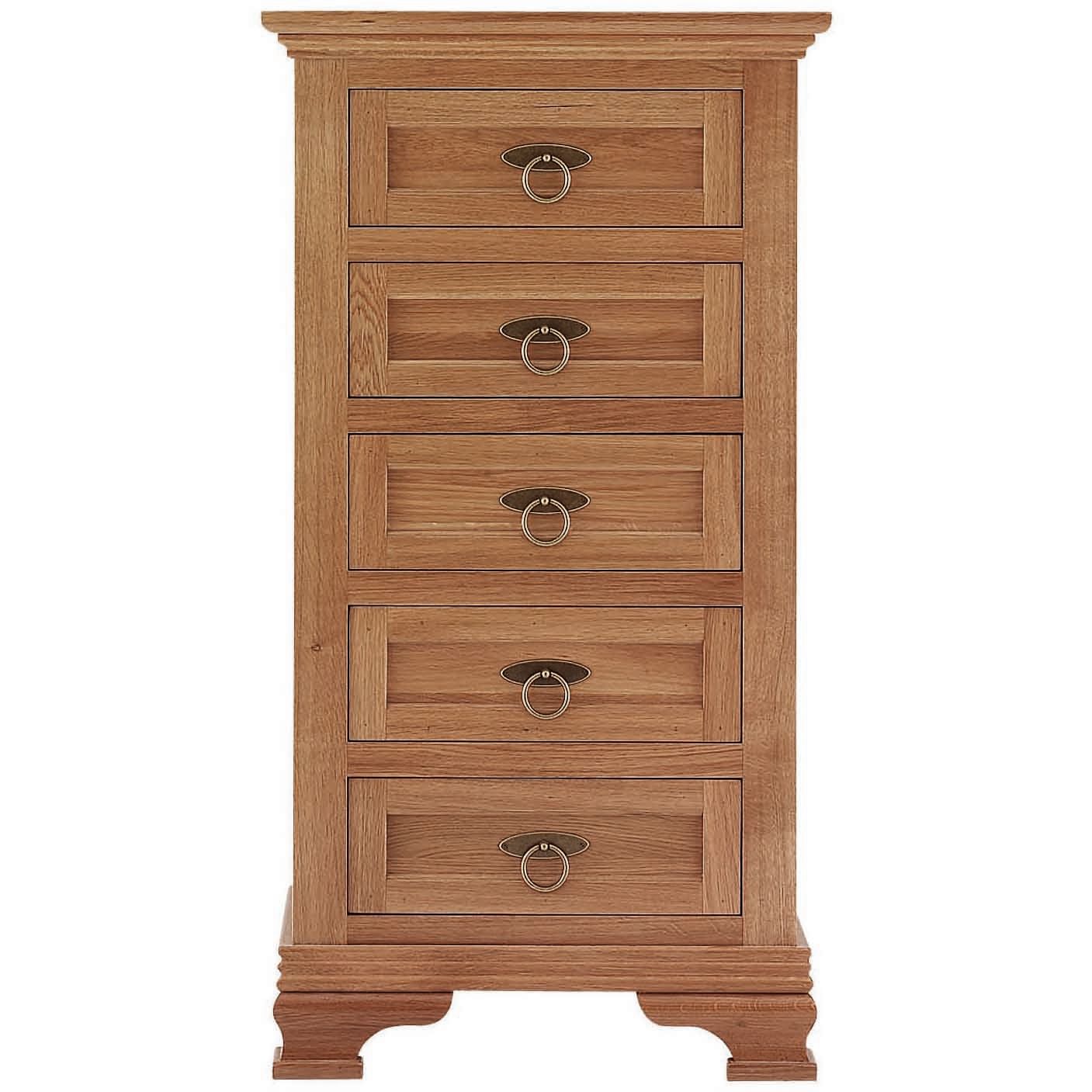 Oak Provencal 5 Drawer Wellington Chest