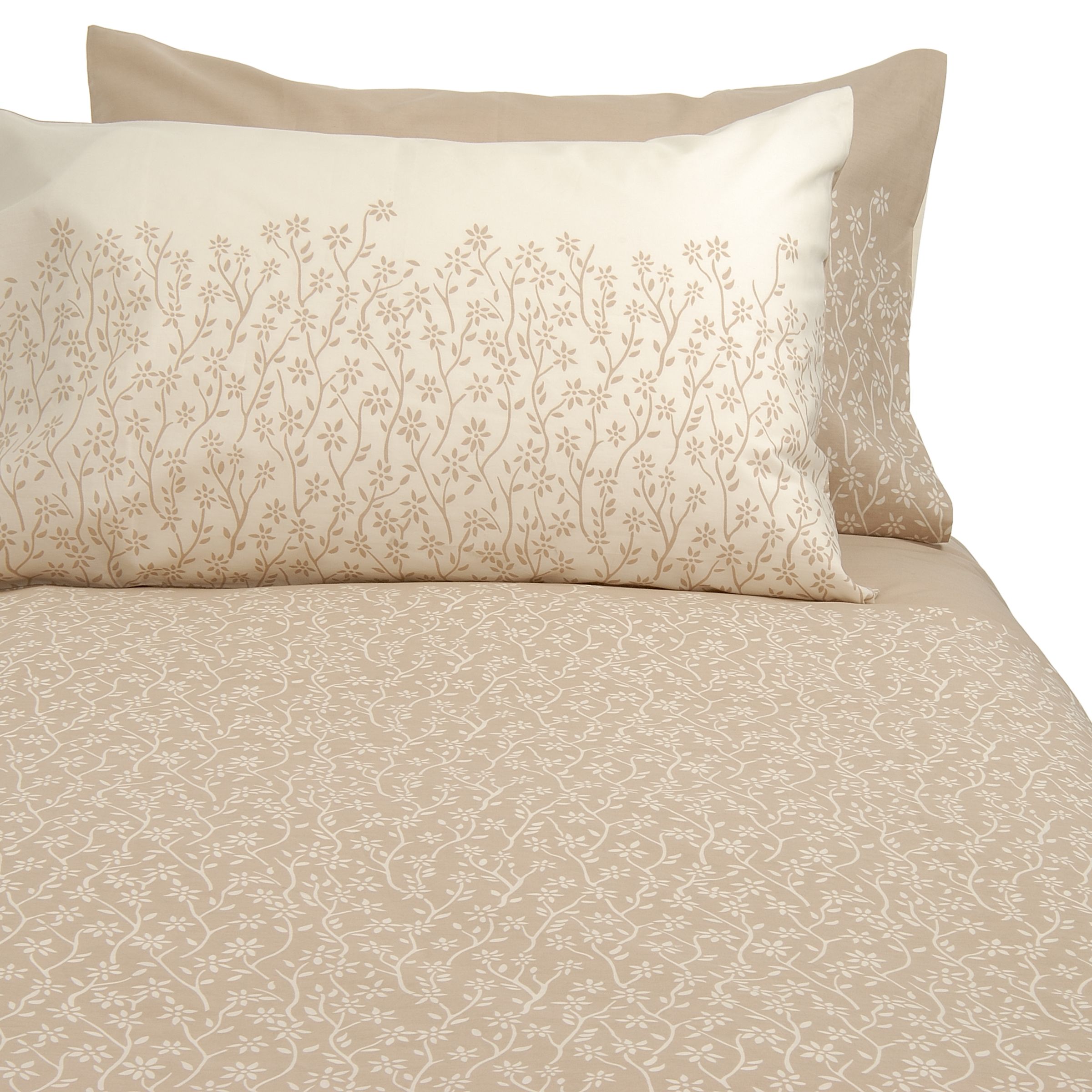 John Lewis Daisy Standard Pillowcases, Natural / Cream