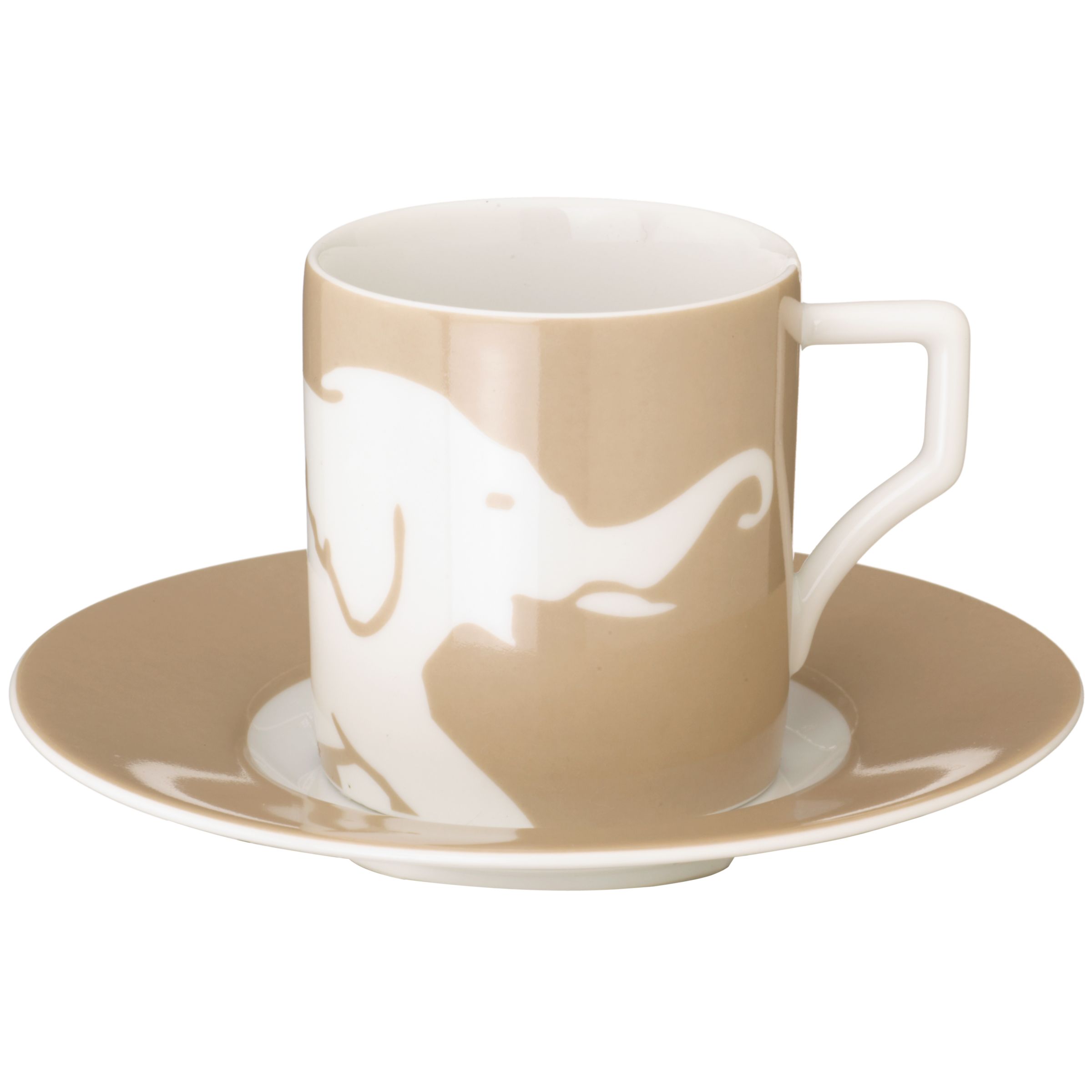 Andrew Martin Grand Hotel Jumbo Taupe Coffee Cup and Saucer