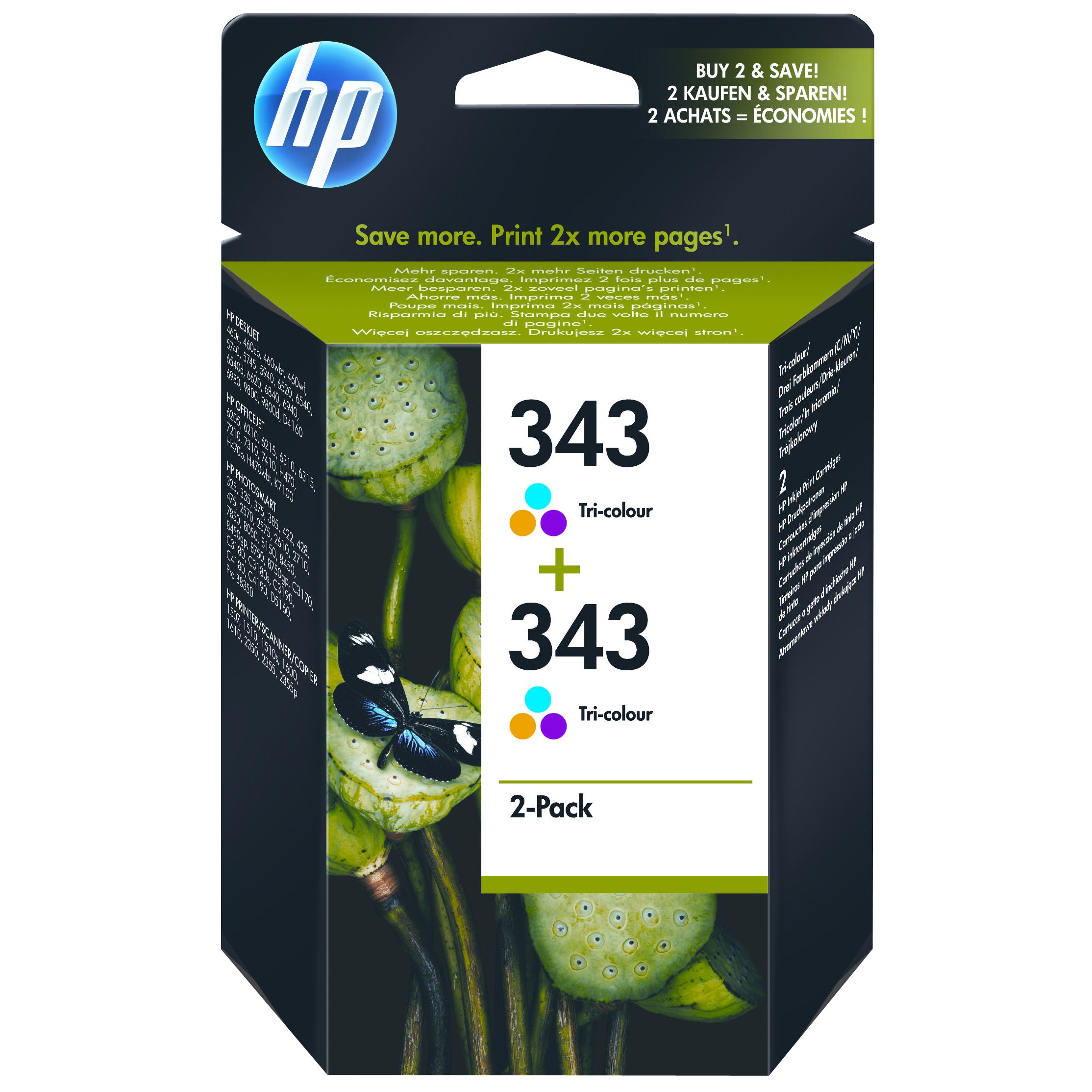 HP Inkjet Cartridge Tricolour Pack of 2 CB332EE
