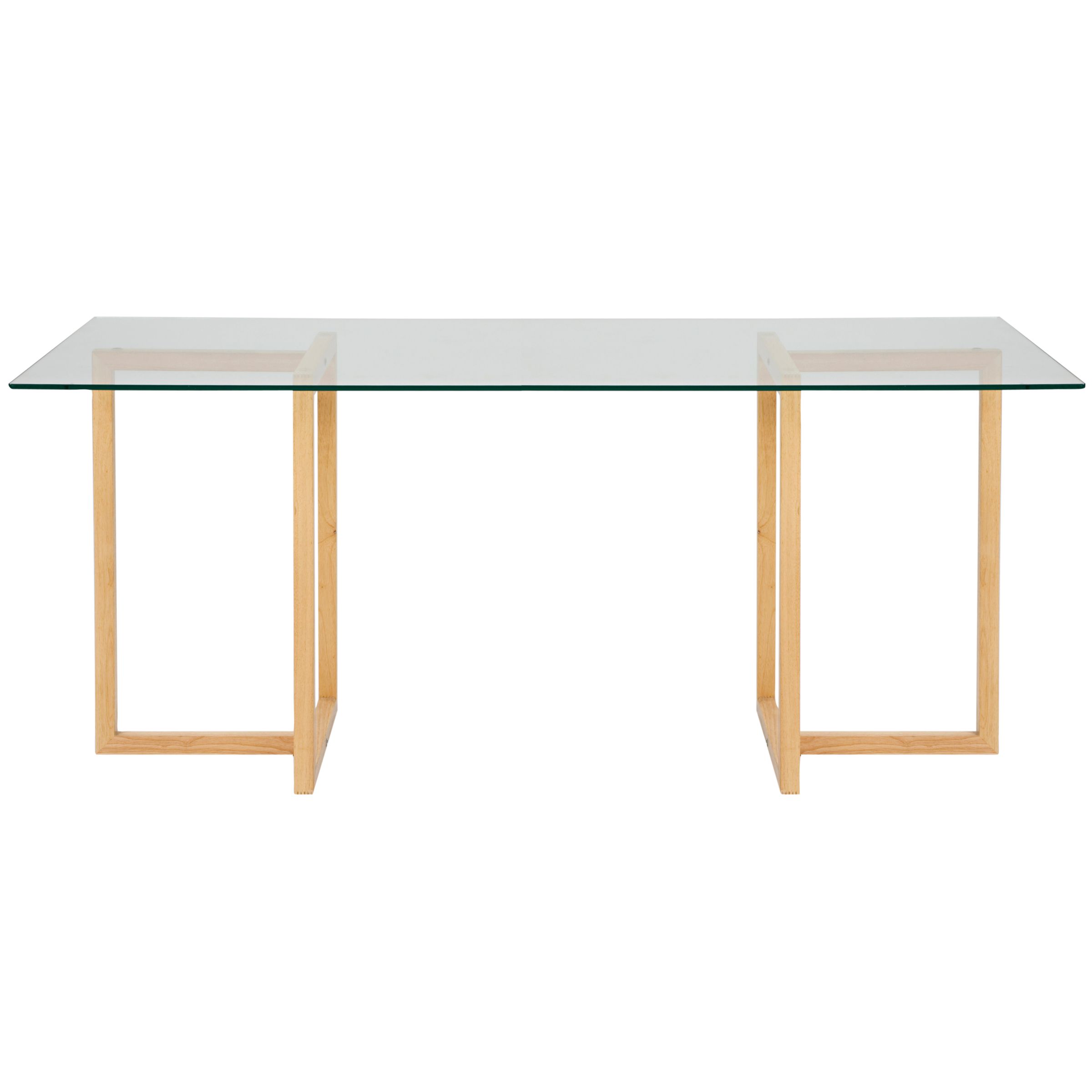 Staten Large Glass Desk with Oak