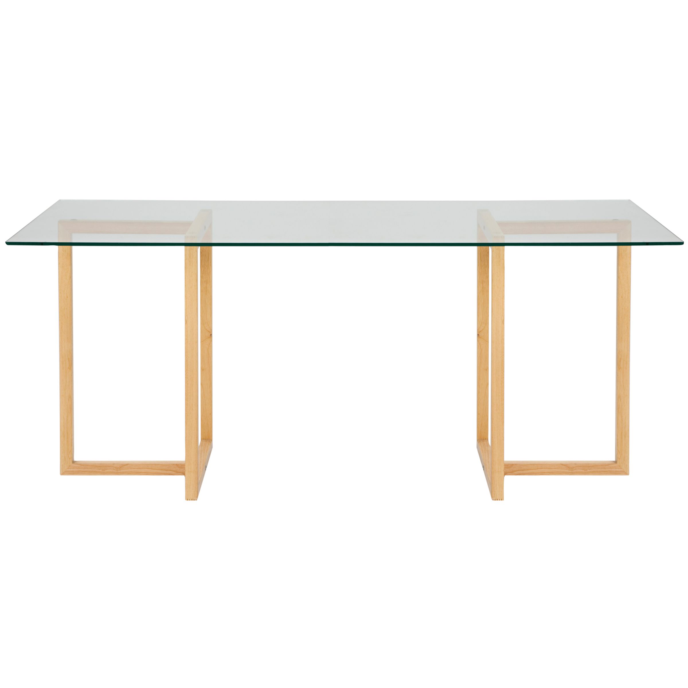 Staten Small Glass Desk with Oak