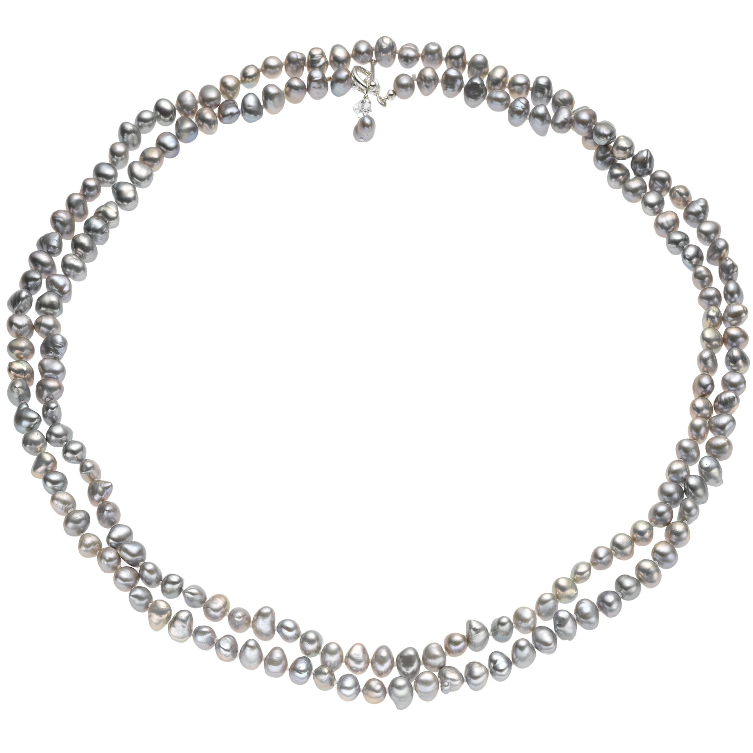 Claudia Bradby Long Pearl Necklace, Silver, CN60