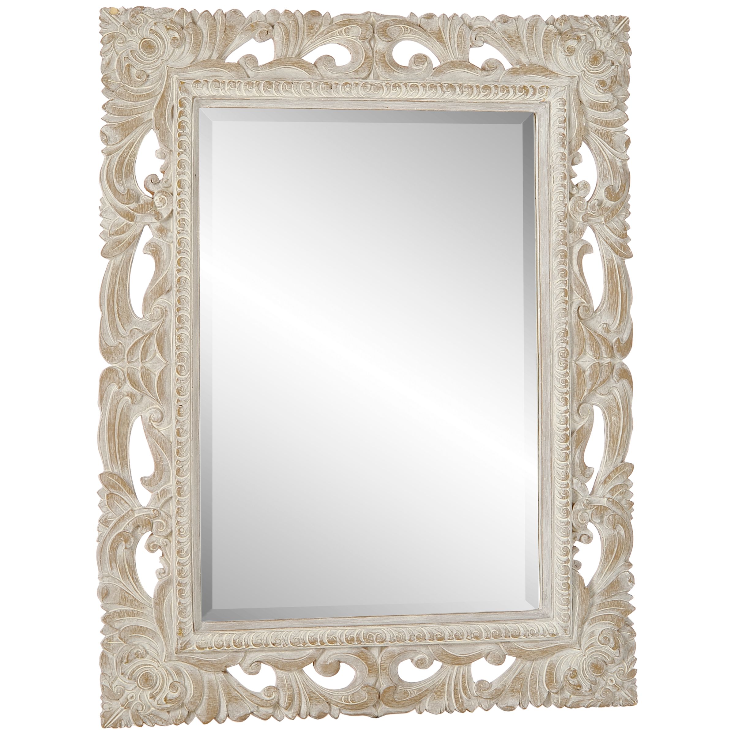 John Lewis Antique Cream Mirror, H70 x W55cm