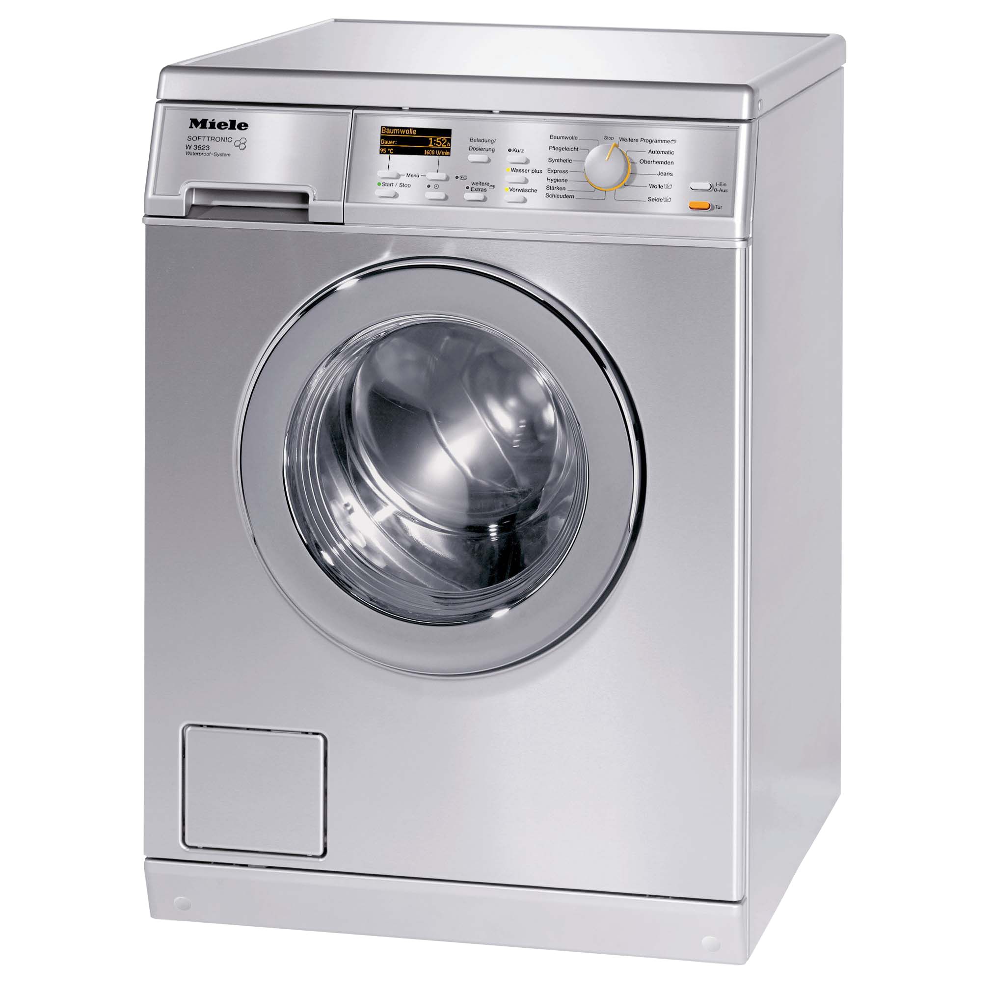 Miele Platinum Plus W3923 Washing Machine, Stainless Steel