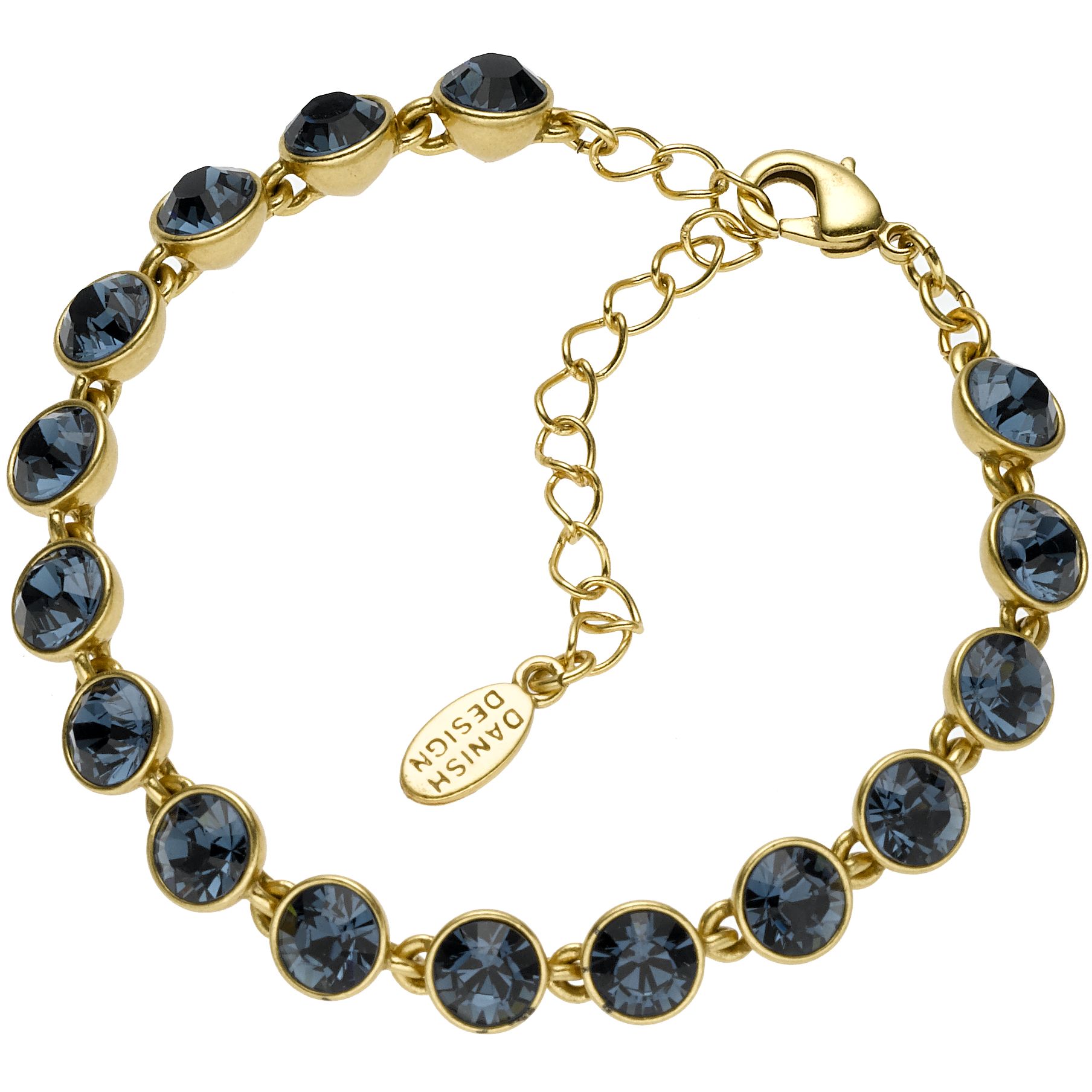 Pilgrim Classics Crystal Bracelet, Blue|Gold
