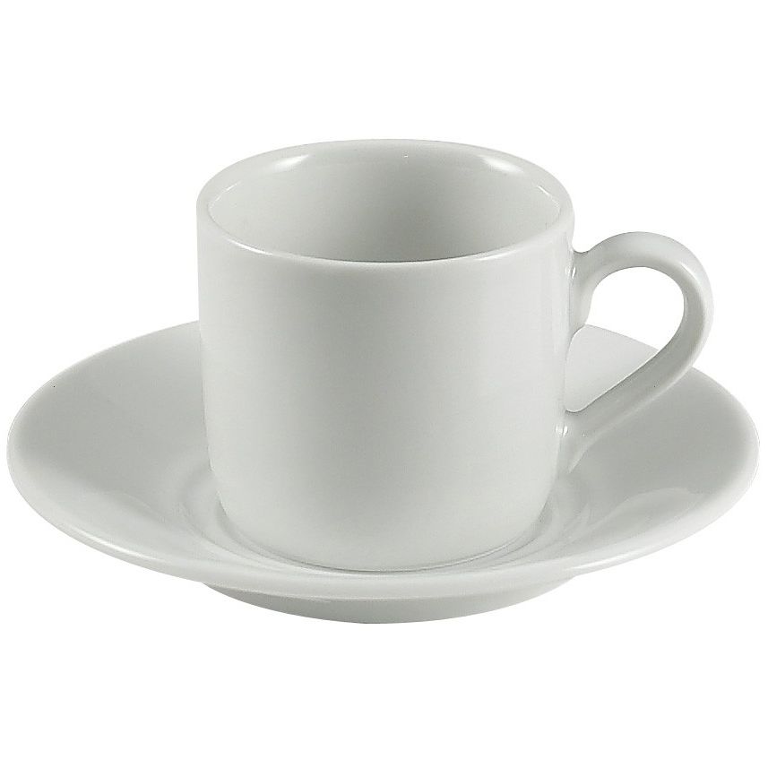 Classic White Teacups and Saucers, Box of 4