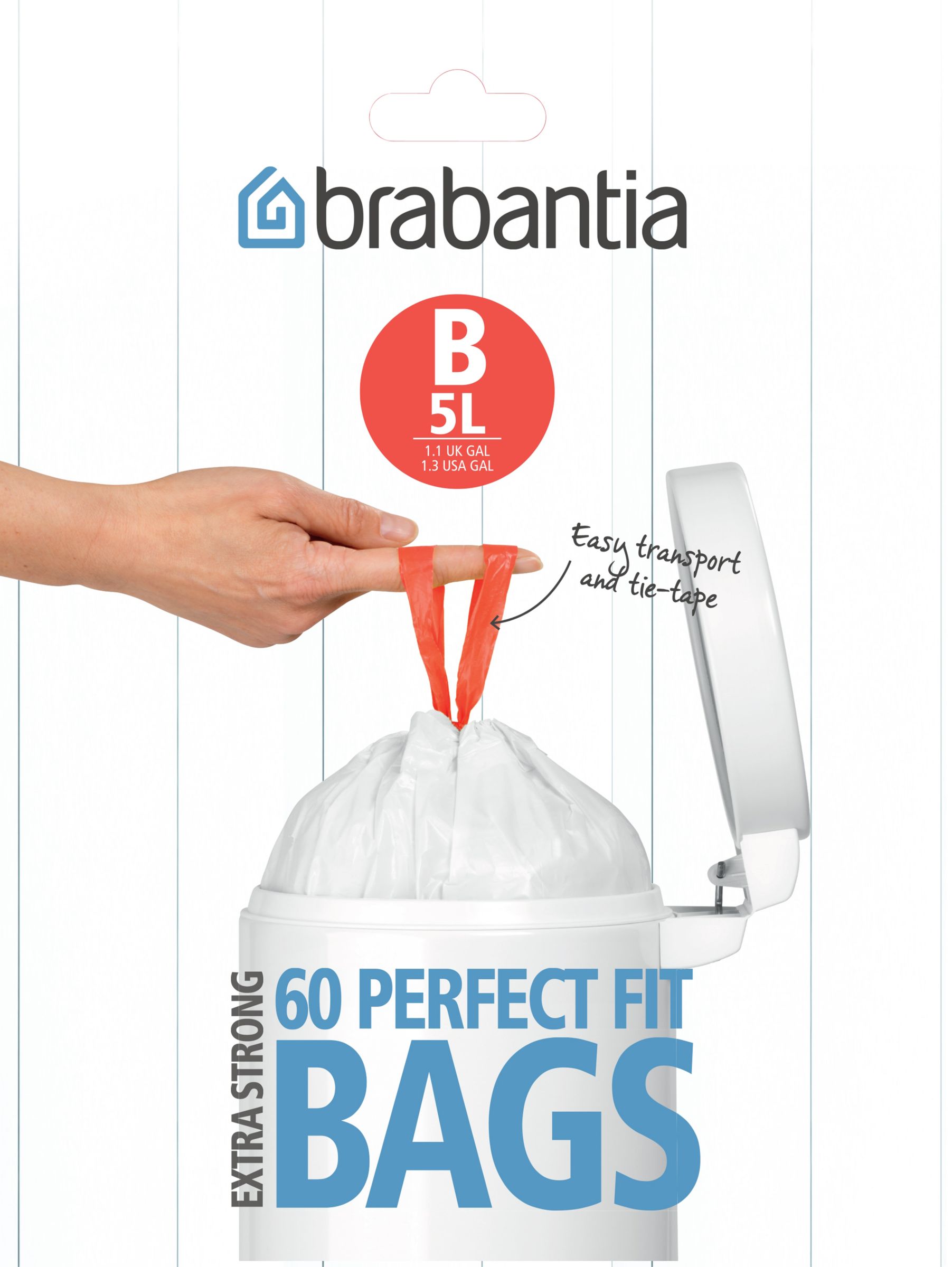 Brabantia Smartfix Bin Liners, B, 5L