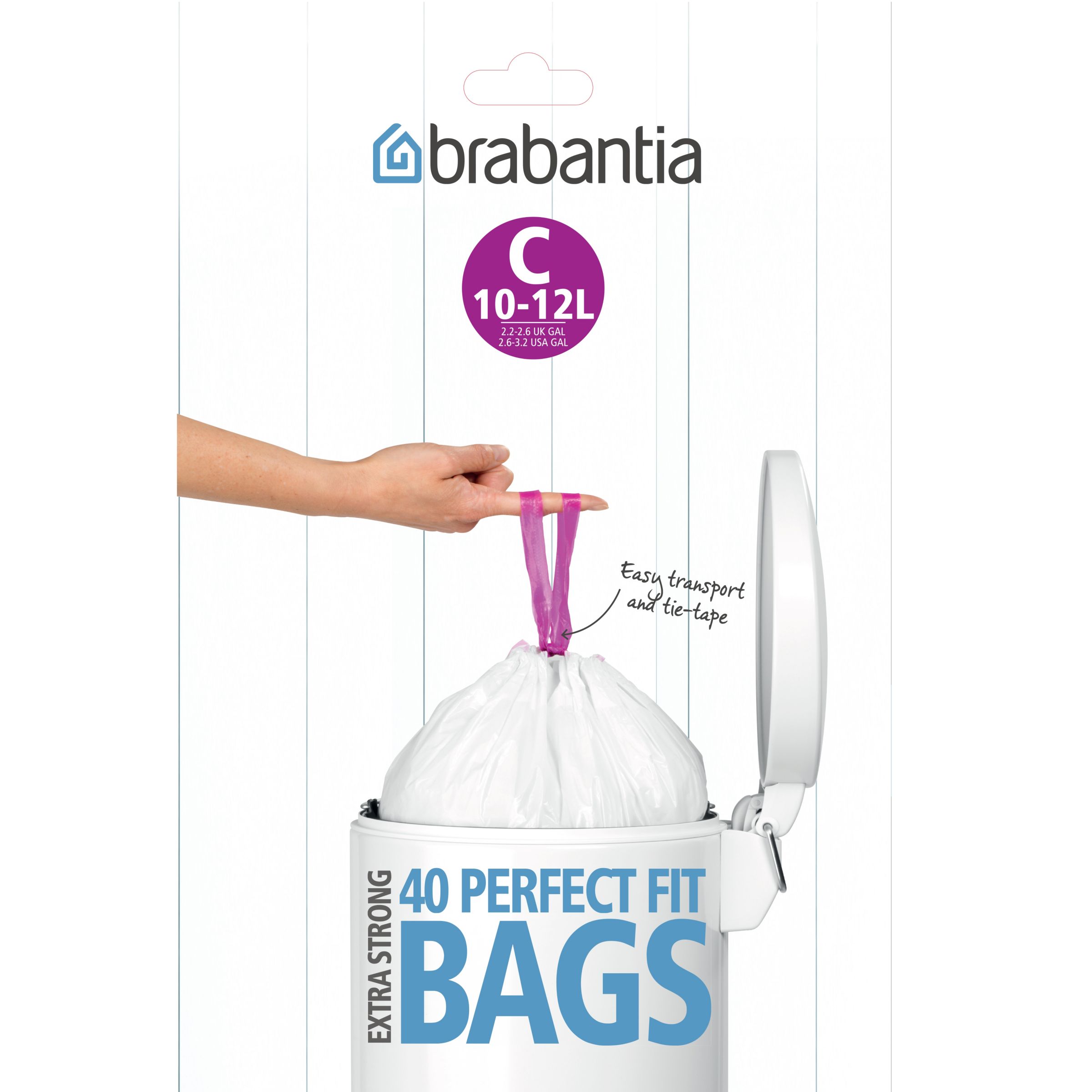 Brabantia Smartfix Bin Liners, C, 12L