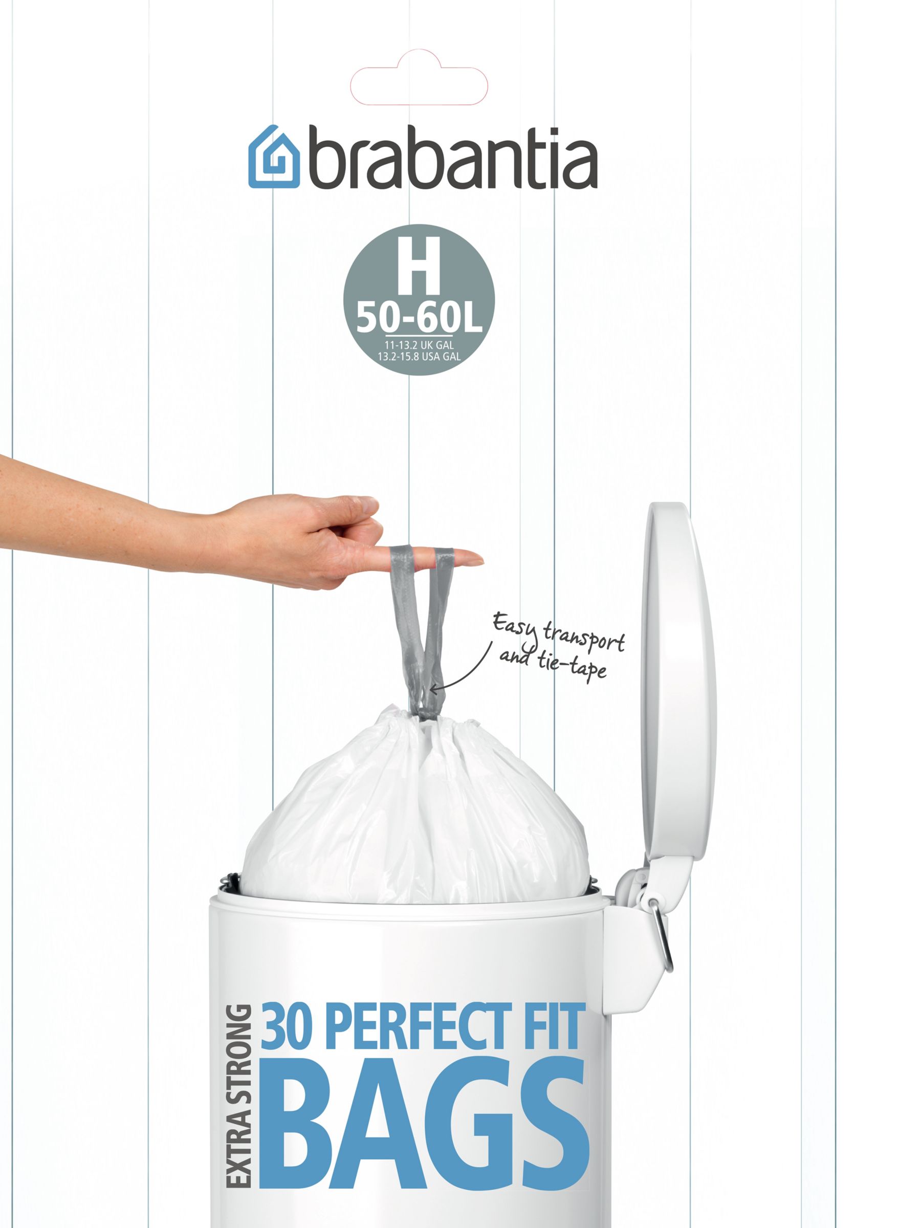 Brabantia Smartfix Bin Liners, H, 50L