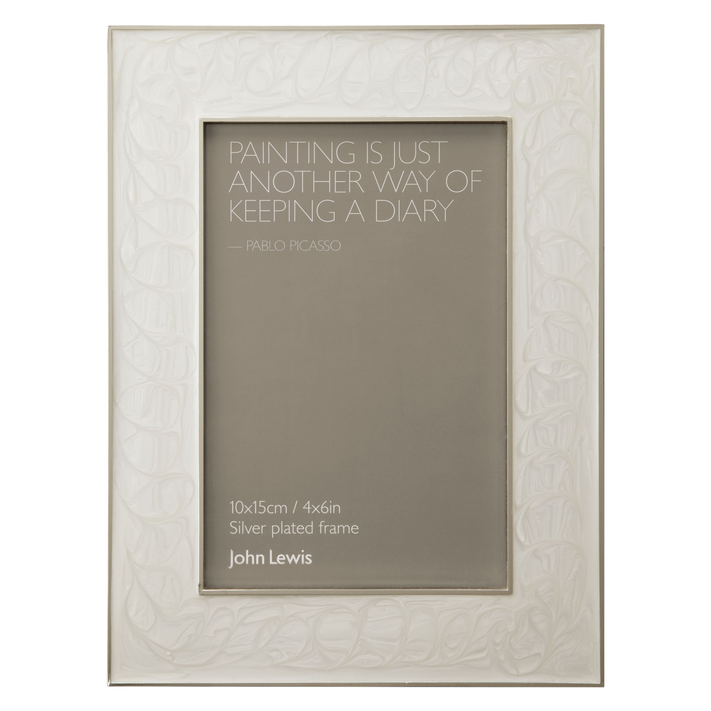 John Lewis Amy Enamel Photo Frame, Cream, 5 x 7