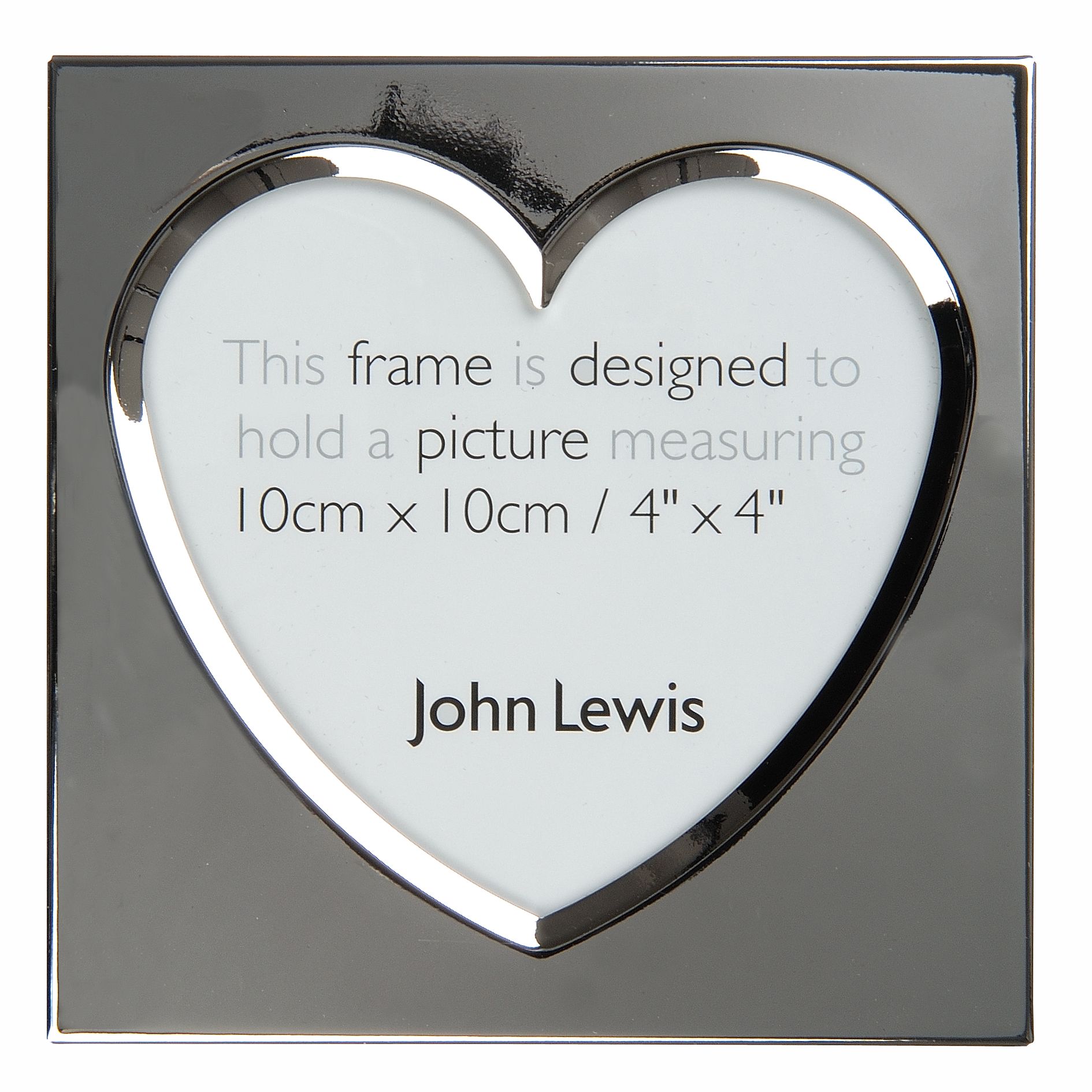 Heart Silver Plated Frame, 3 x 3'' (10 x 10cm)