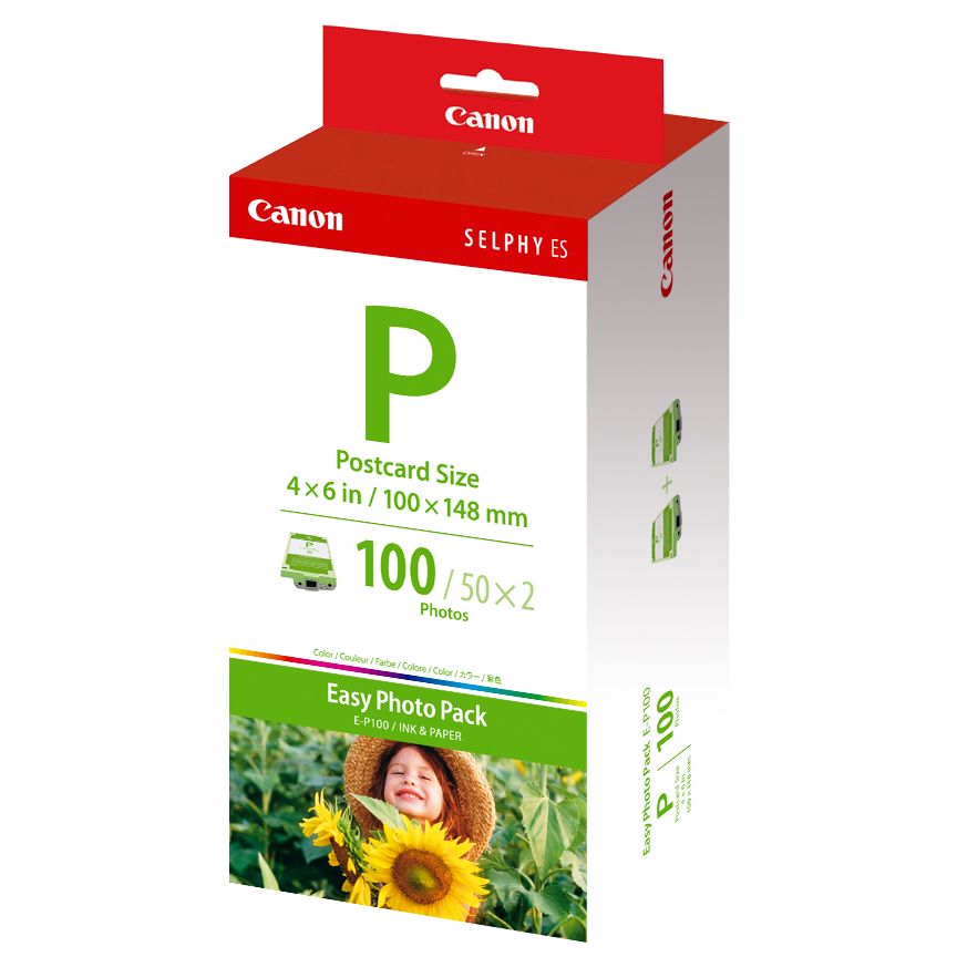 Canon E-P100 Postcard Size Photo Paper, 100 Sheets
