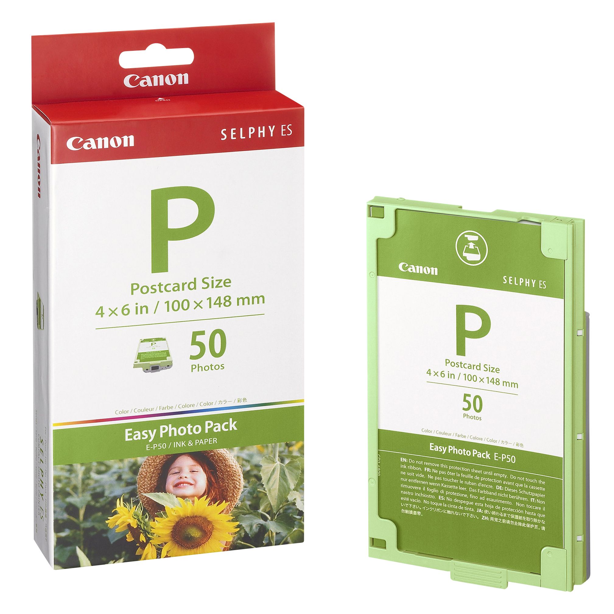 Canon E-P50 Postcard Size Photo Paper, 50 Sheets