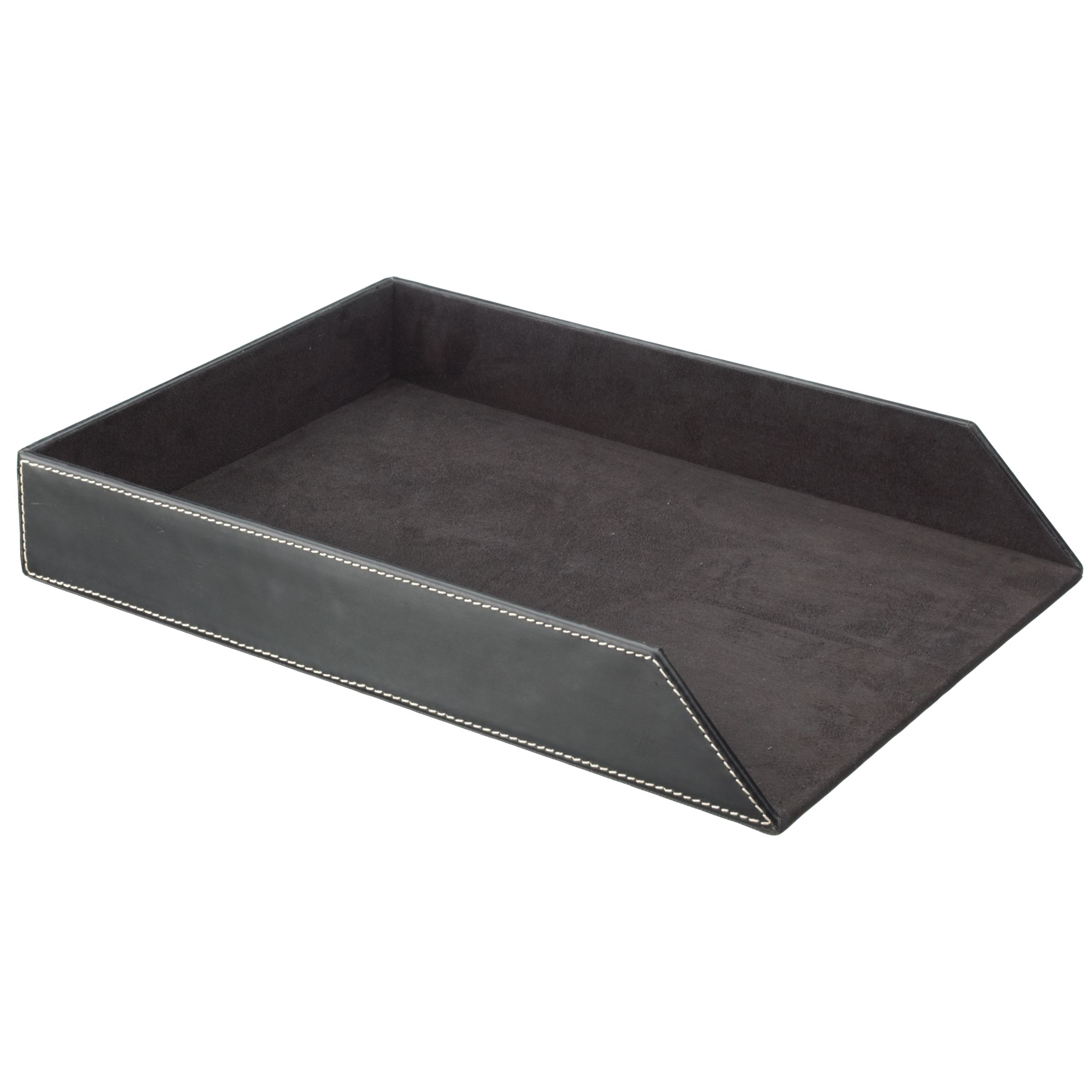 Leather Paper Tray, Black