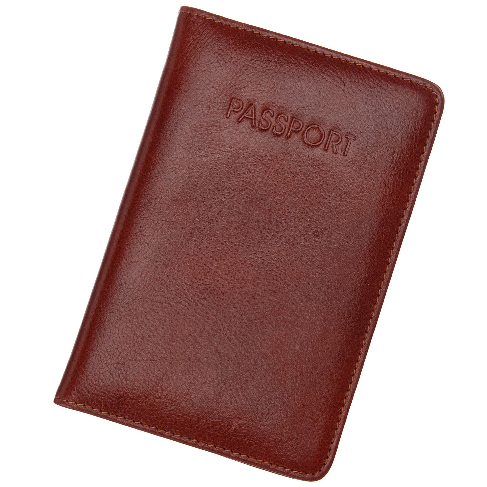Leather Passport Holder, Red