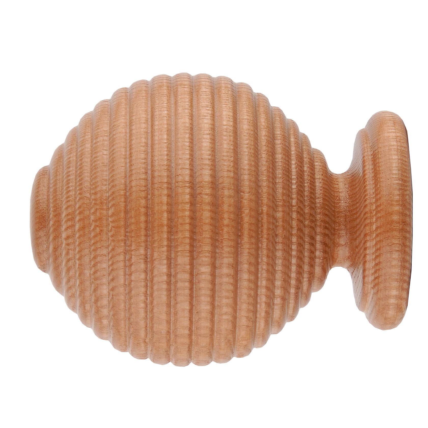 John Lewis Oak Ribbed Ball Finial- 35mm