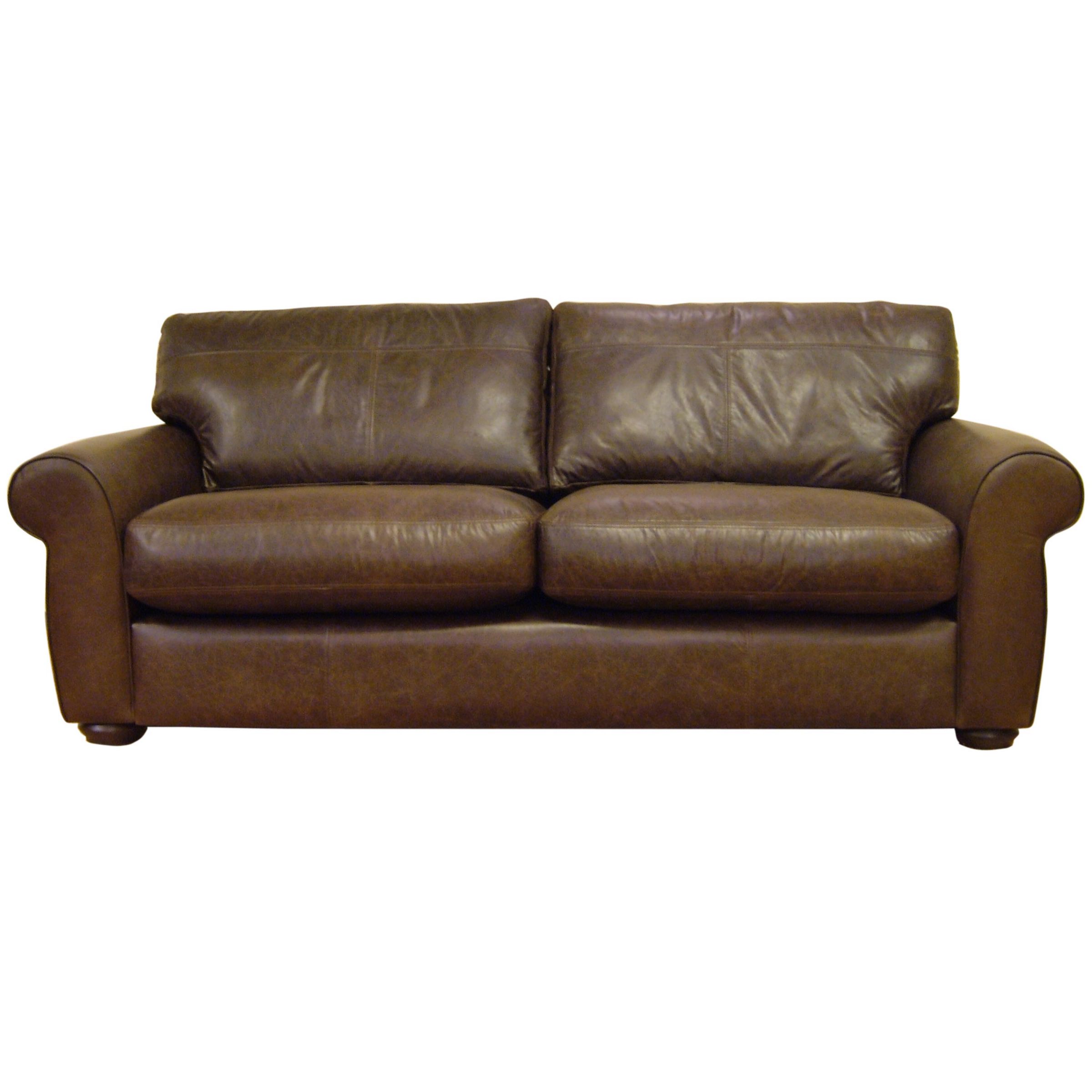 John Lewis Madison Small Cushion Back Leather Sofa at JohnLewis
