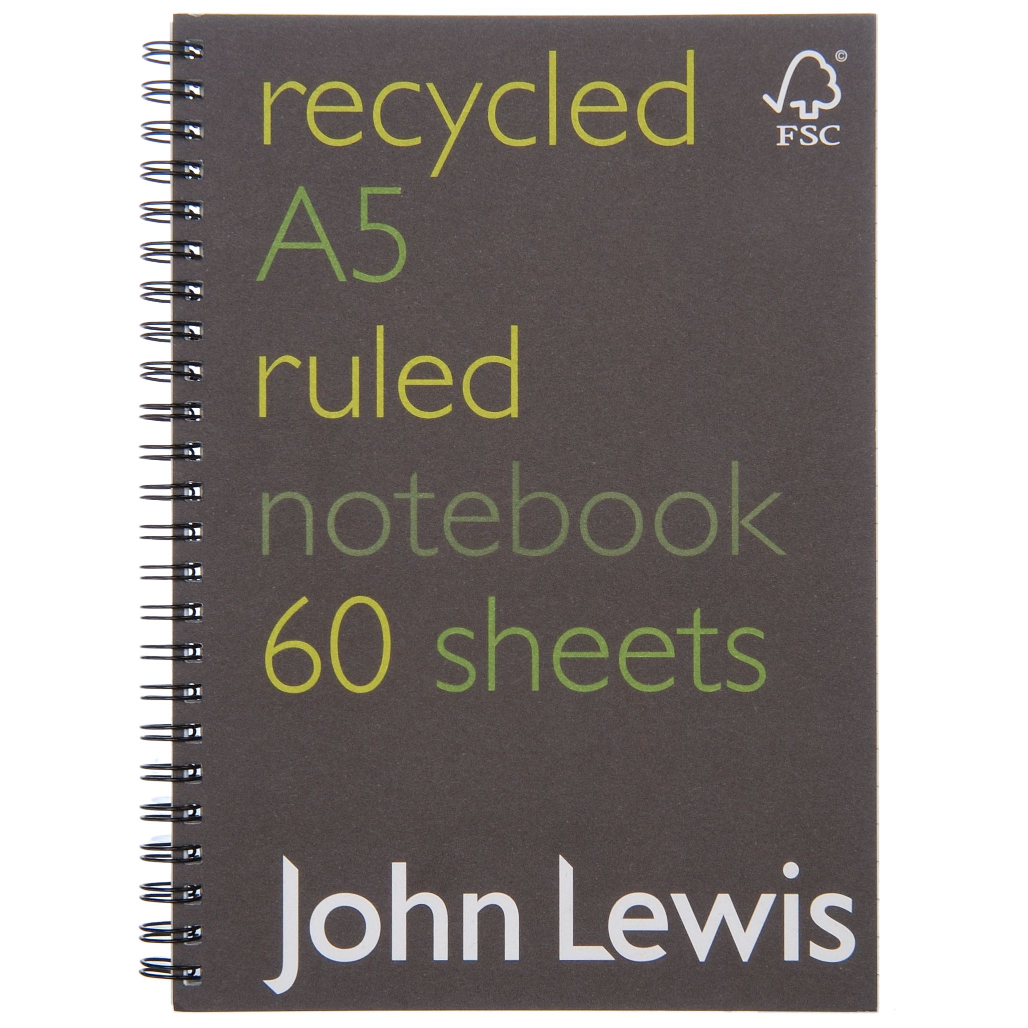image :John Lewis A5 Recycled Notebook, Set of 2