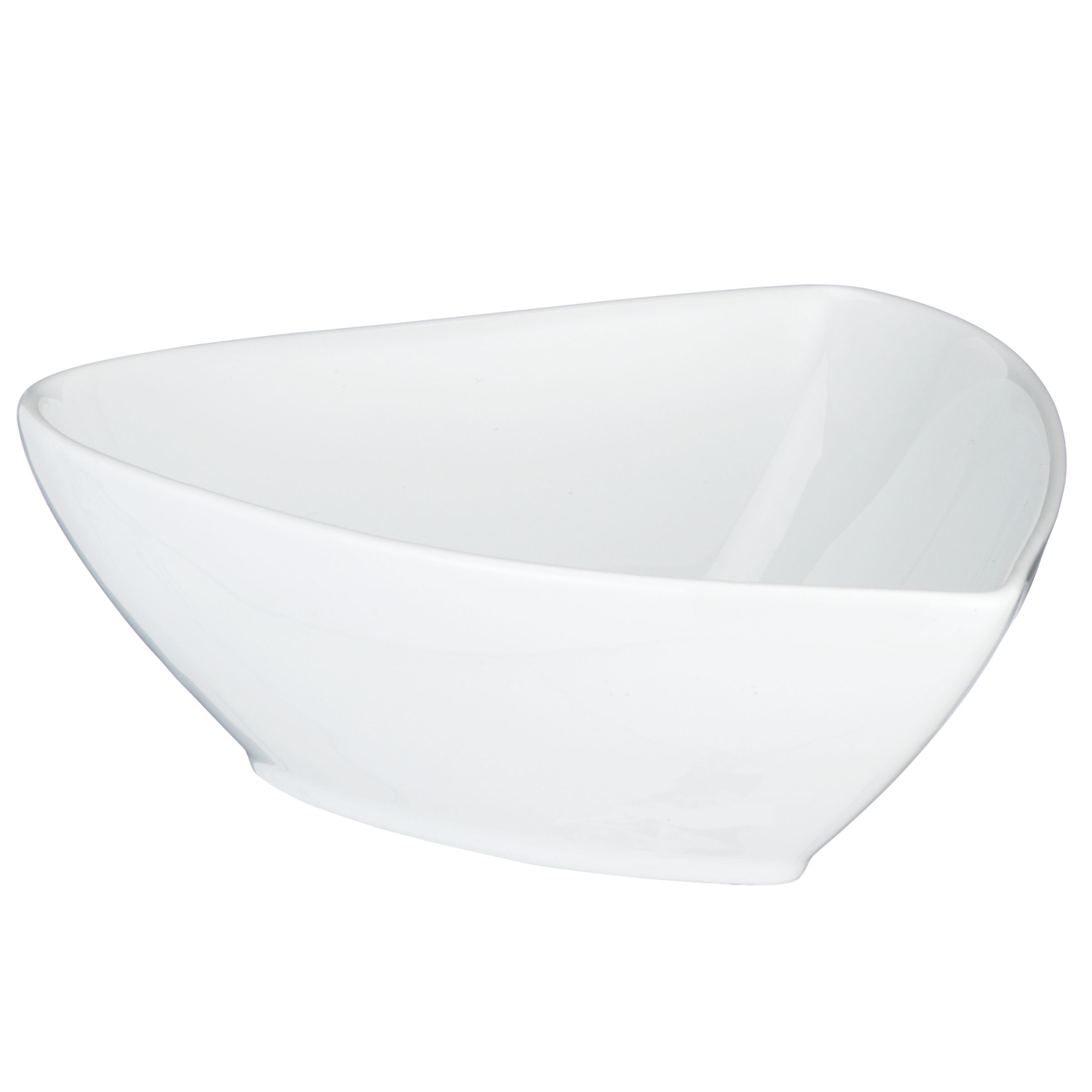 Denby White Serve Medium Triangular Bowl, 0.45L