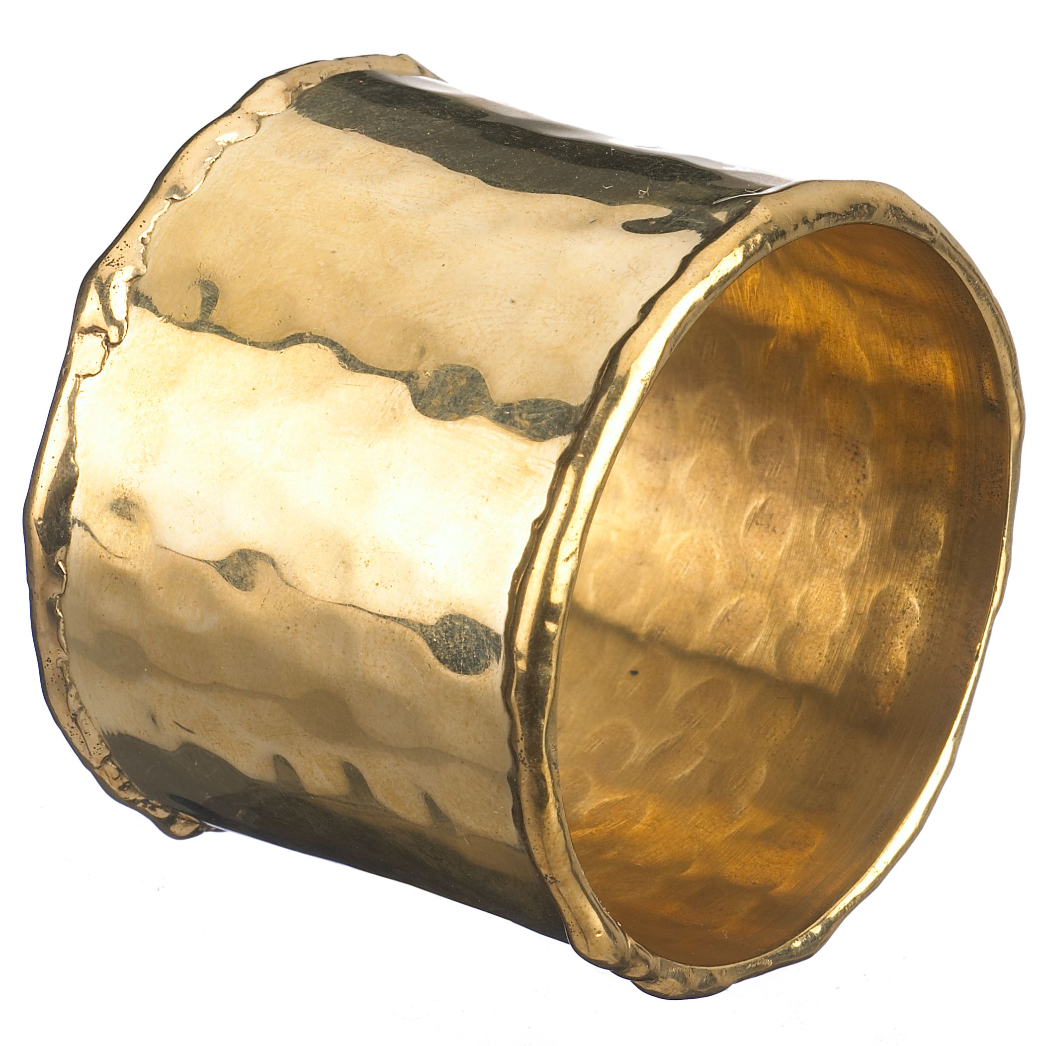 John Lewis Hammered Metal Napkin Ring Brass