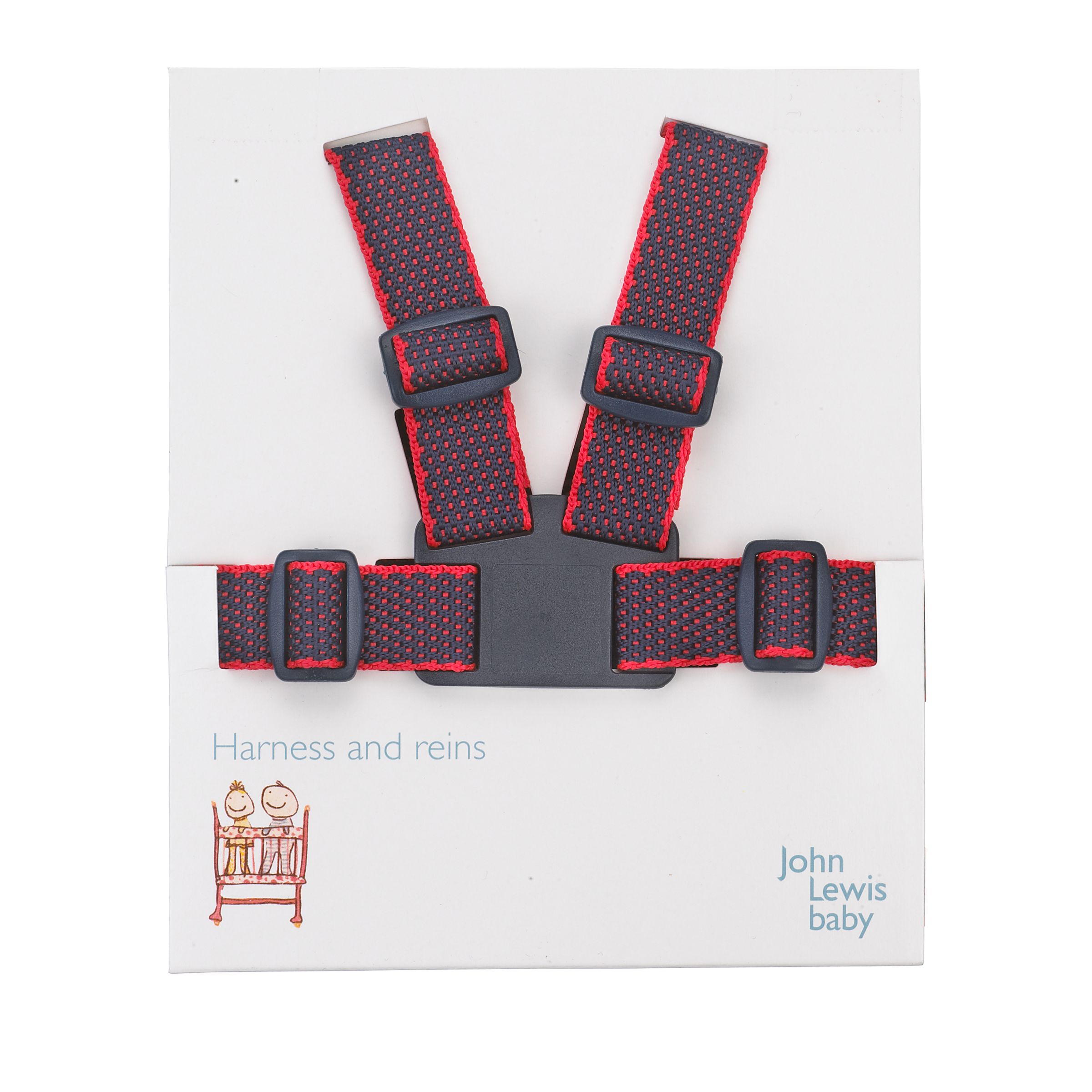 John Lewis Harness and Reins- Navy and Red