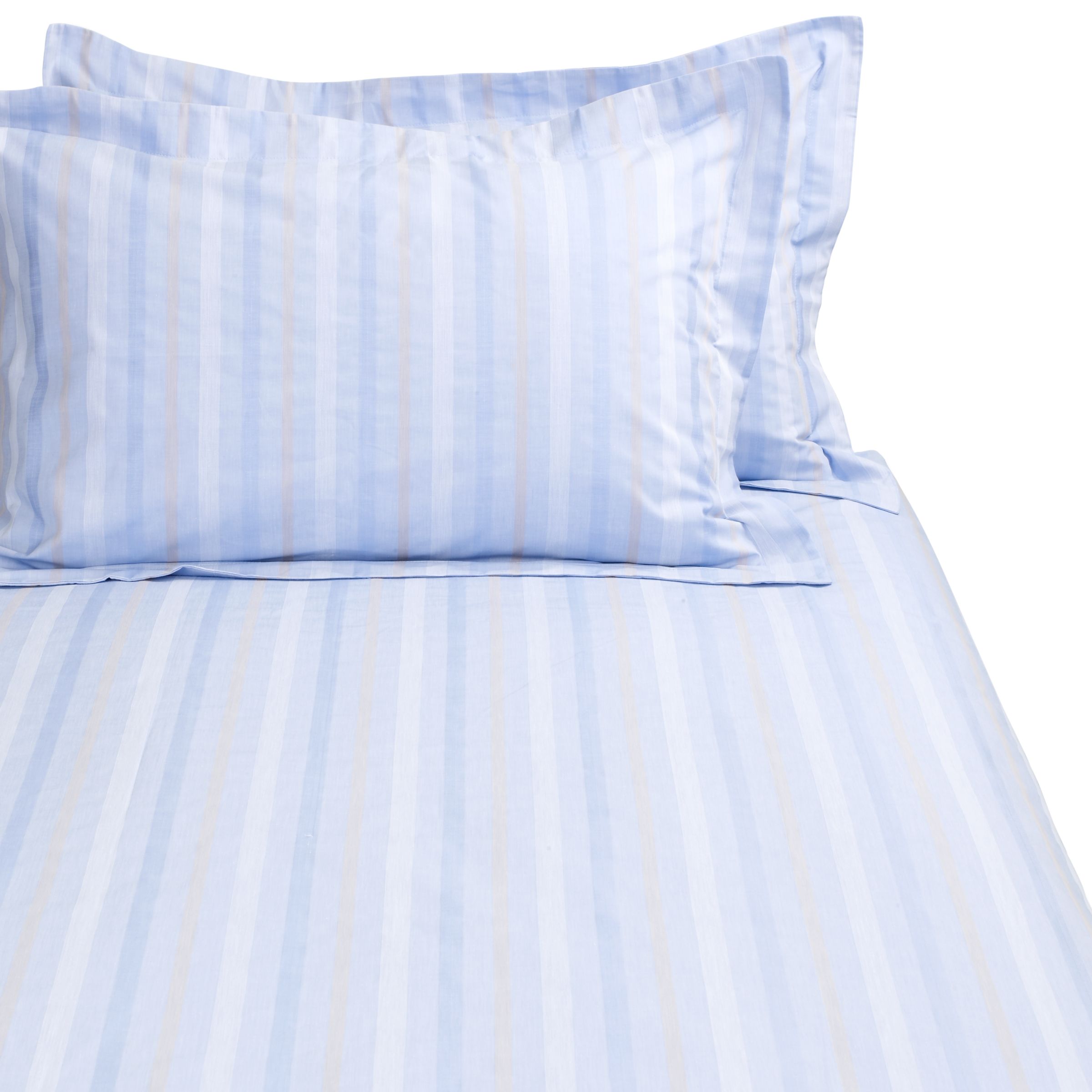 John Lewis Oxford Stripe Oxford Pillowcase Chambray