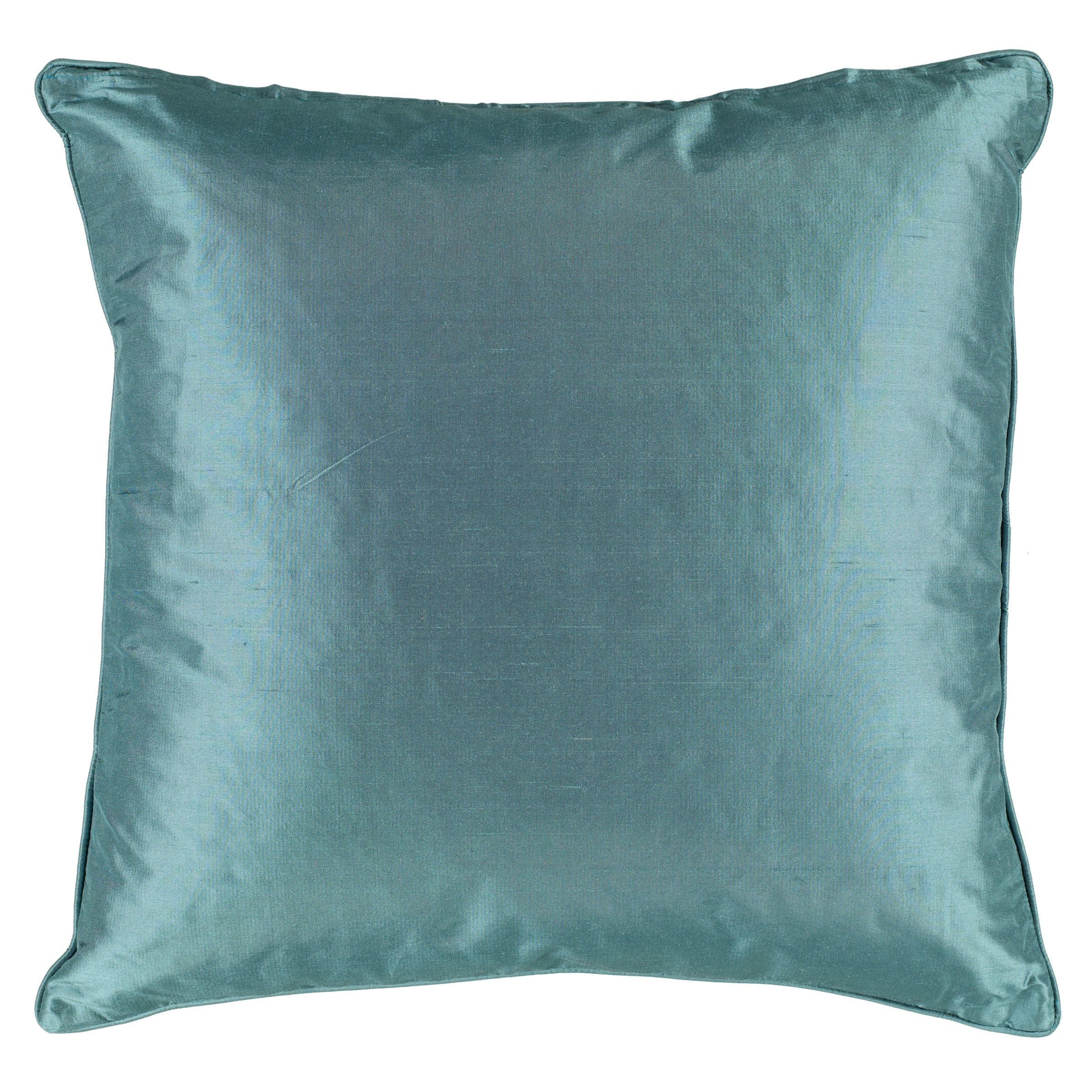 John Lewis Silk Cushion, Teal